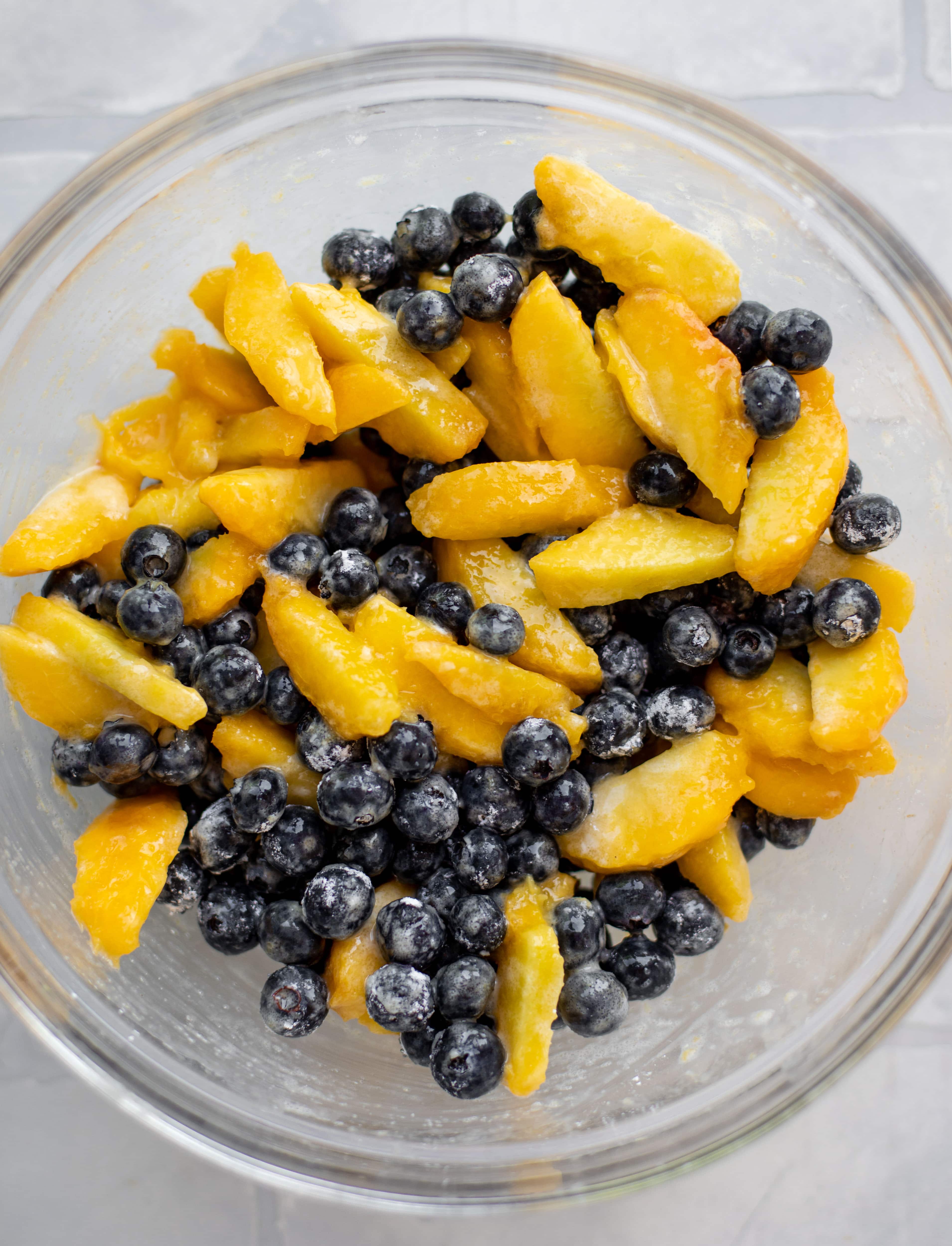 blueberries and peaches