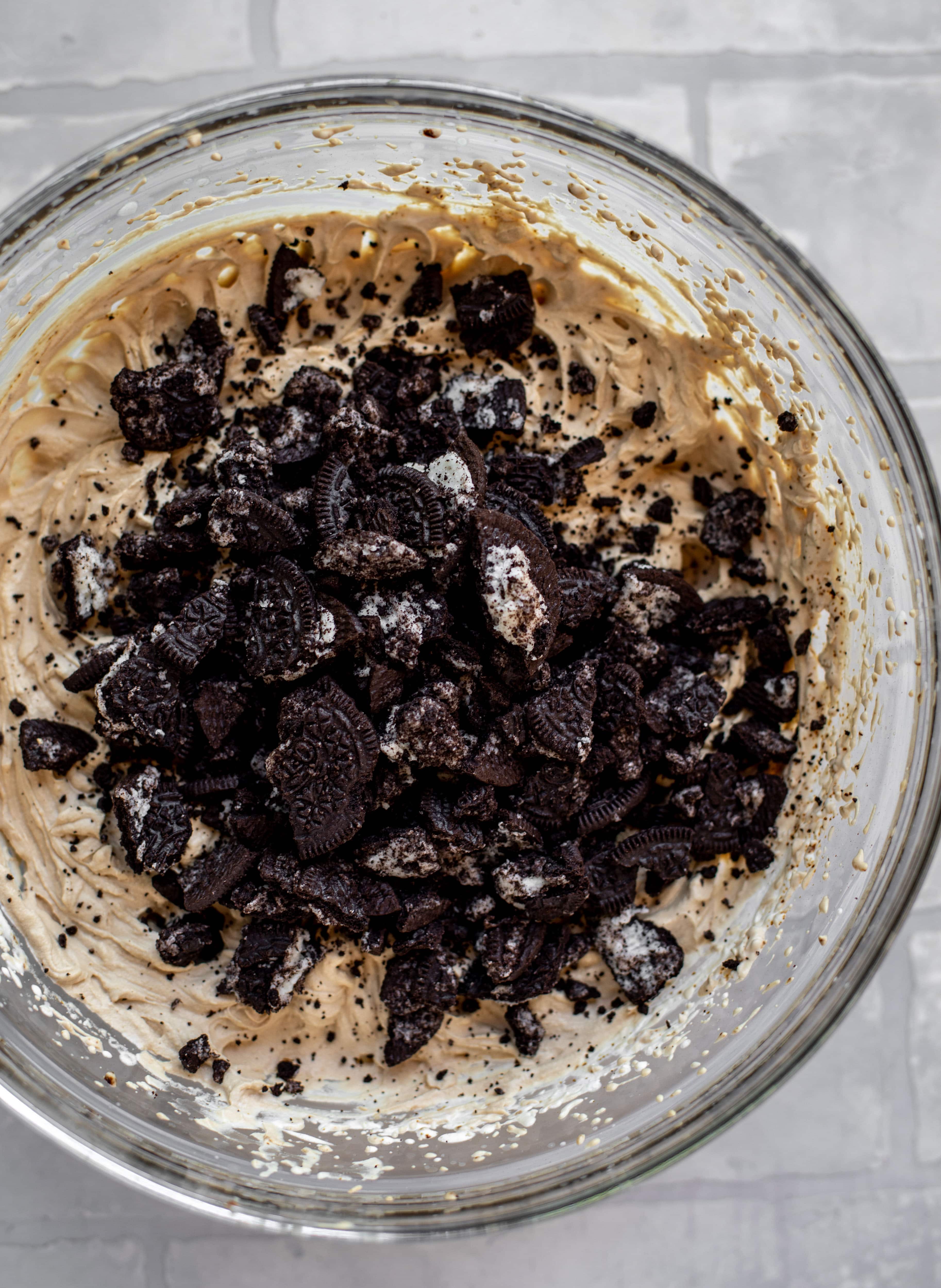 coffee ice cream with oreos stirred in