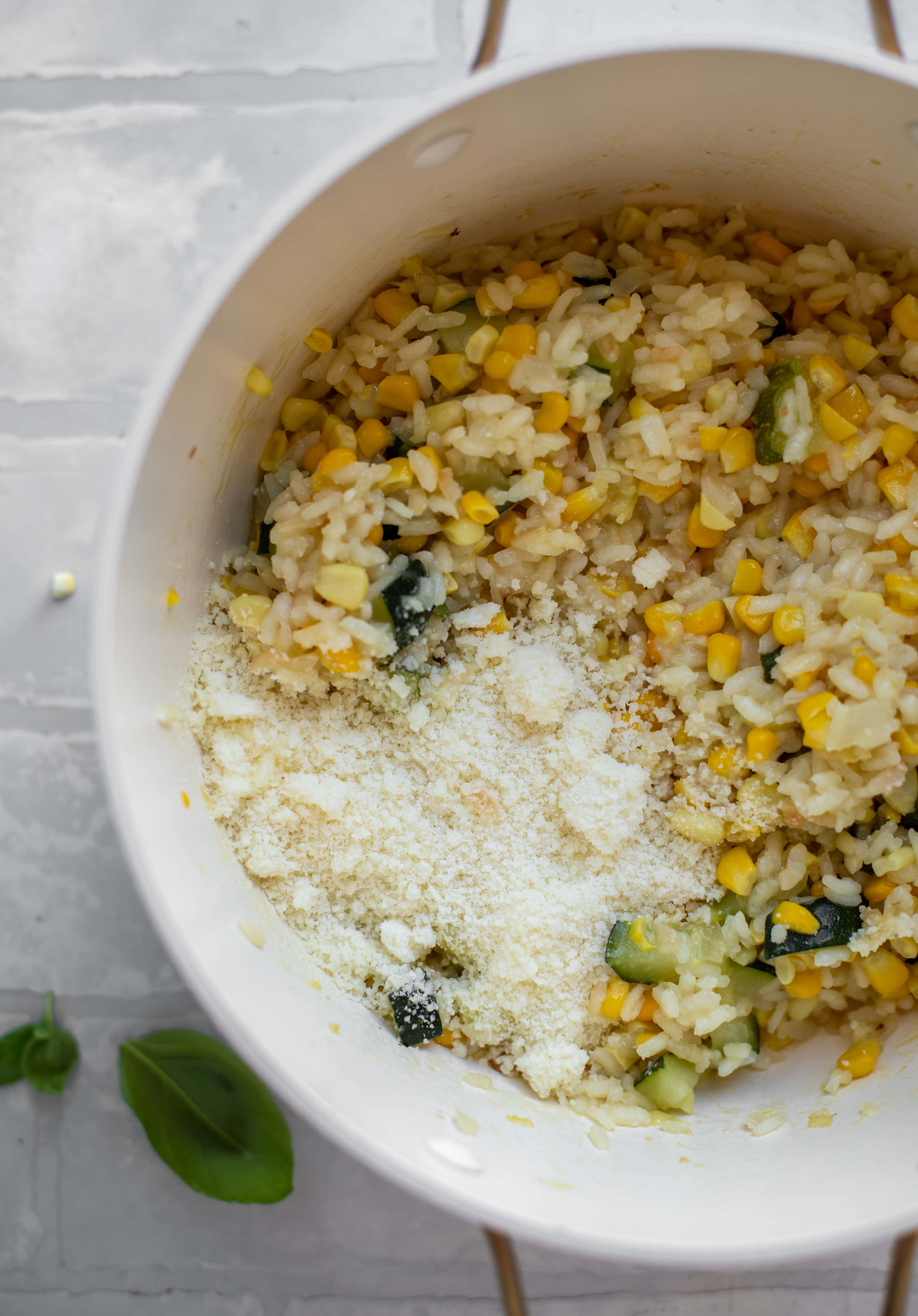 summer risotto with parmesan