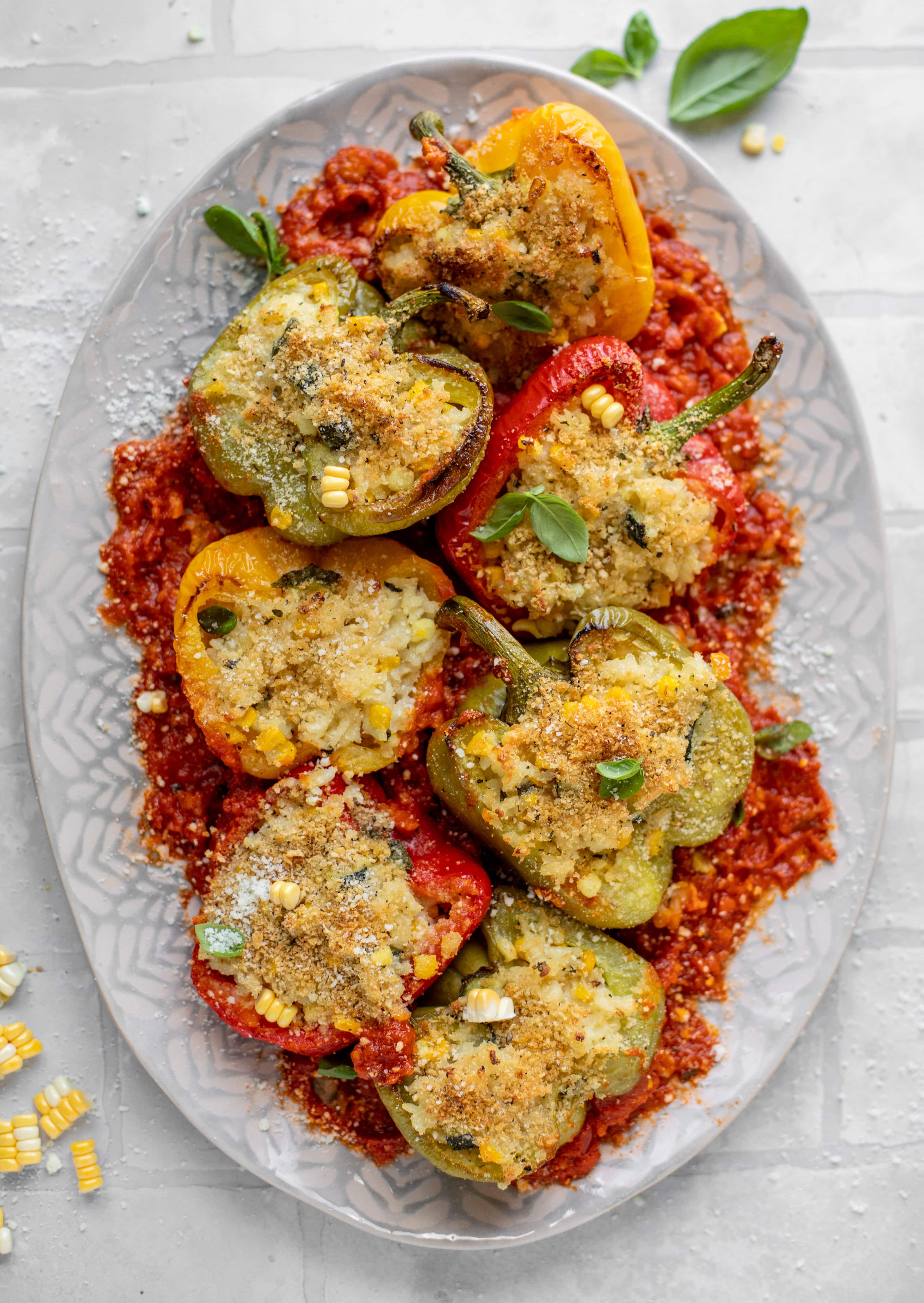 Risotto Stuffed Peppers - Summer Risotto Stuffed Peppers