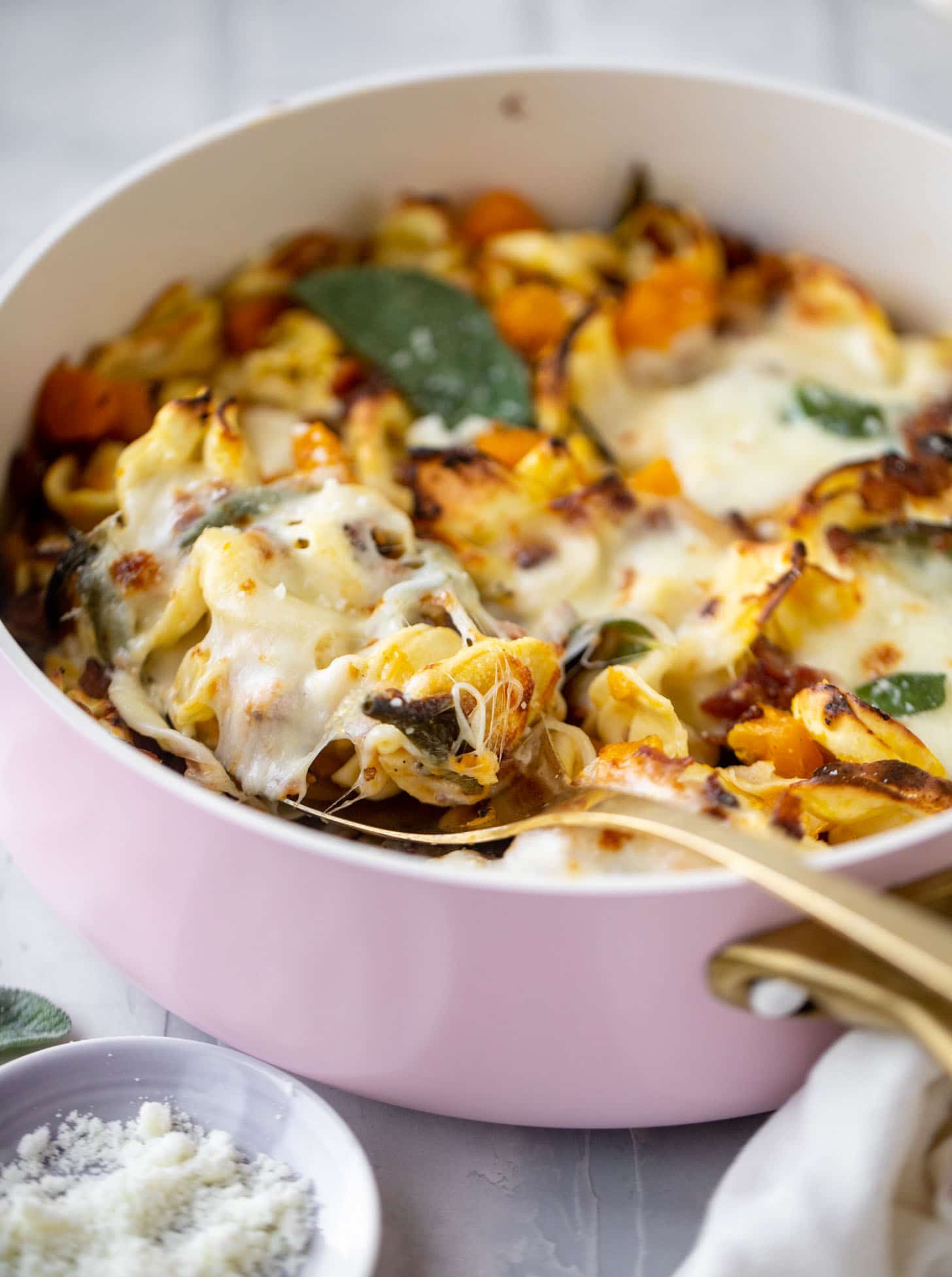 harvest tortellini skillet with butternut squash and sage