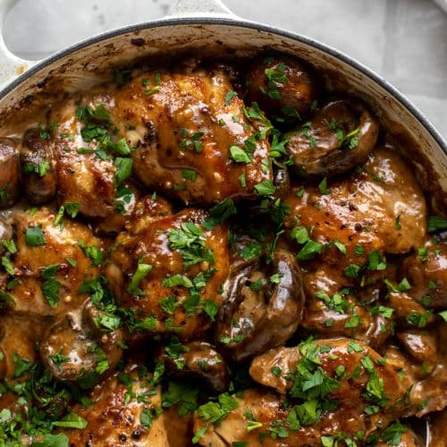 Pan Grilled Balsamic Chicken Breast And Mushrooms Recipe