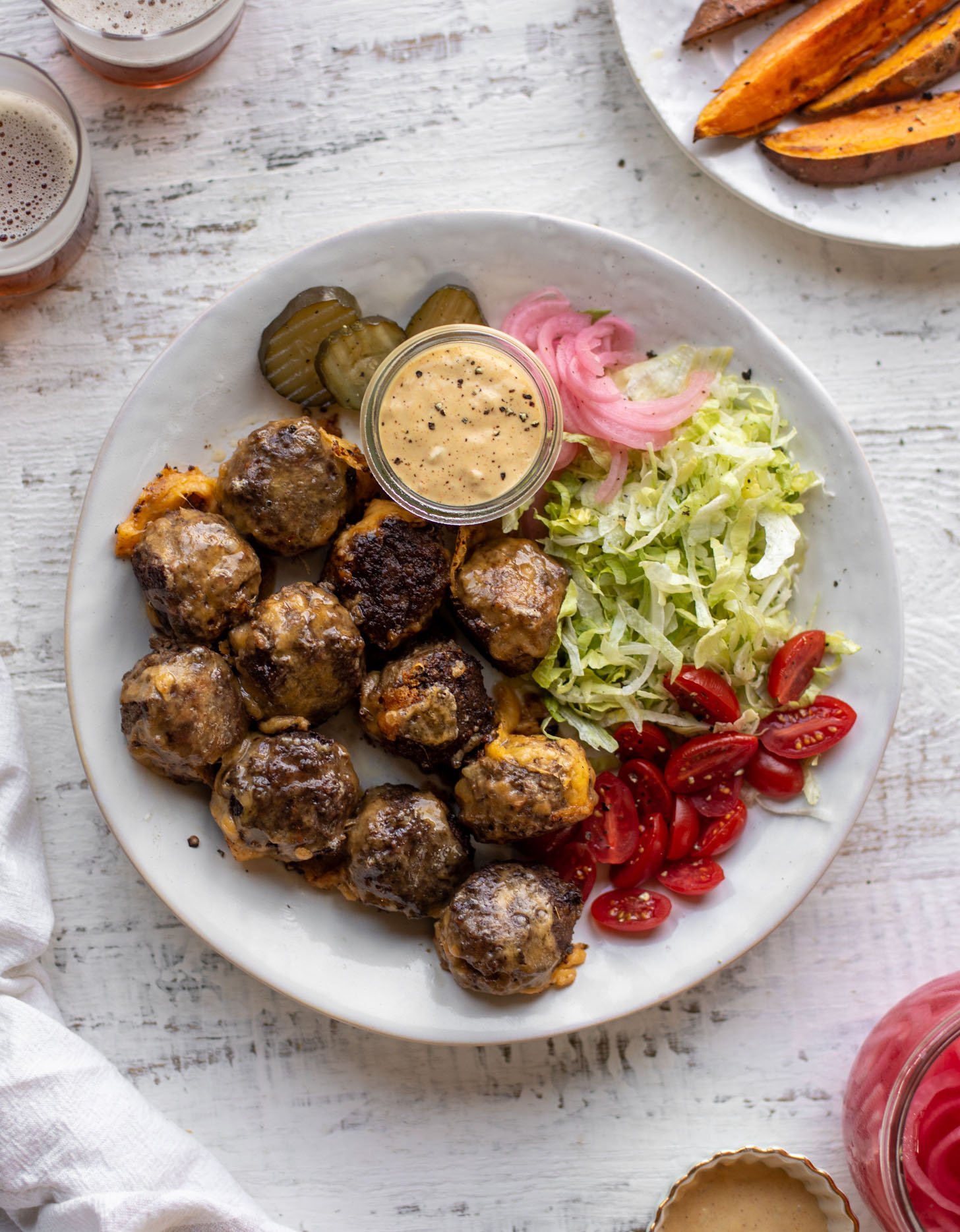 cheeseburger meatballs with special sauce