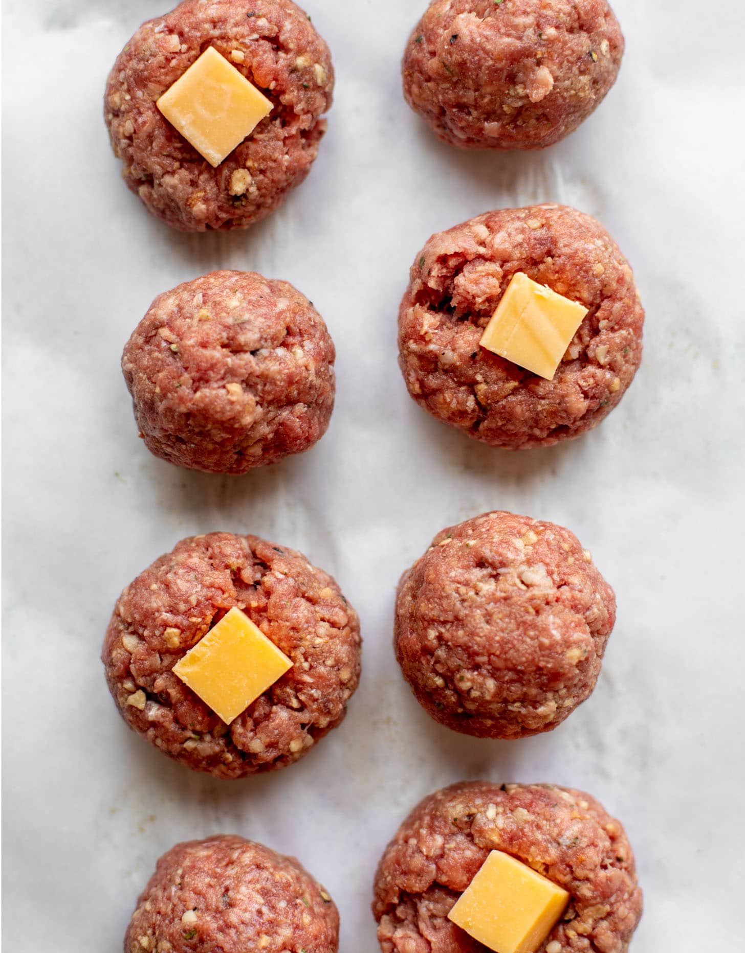 ground beef meatballs stuffed with cheese