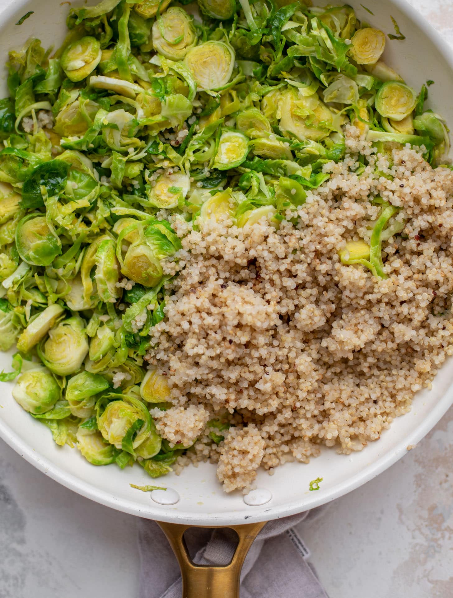brussels crunch salad and quinoa