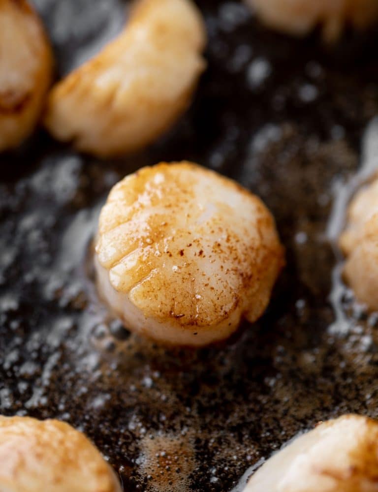 Scallop Risotto - Champagne Risotto with Brown Butter Scallops
