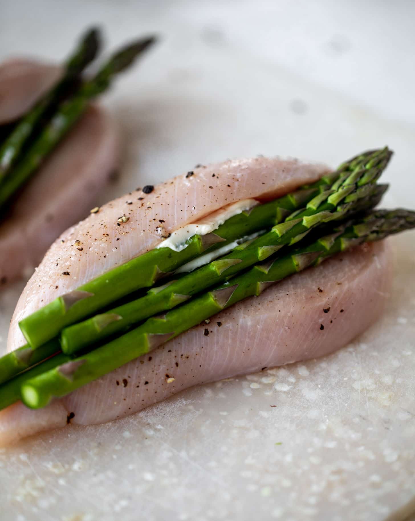 chicken breast stuffed with brie and asparagus