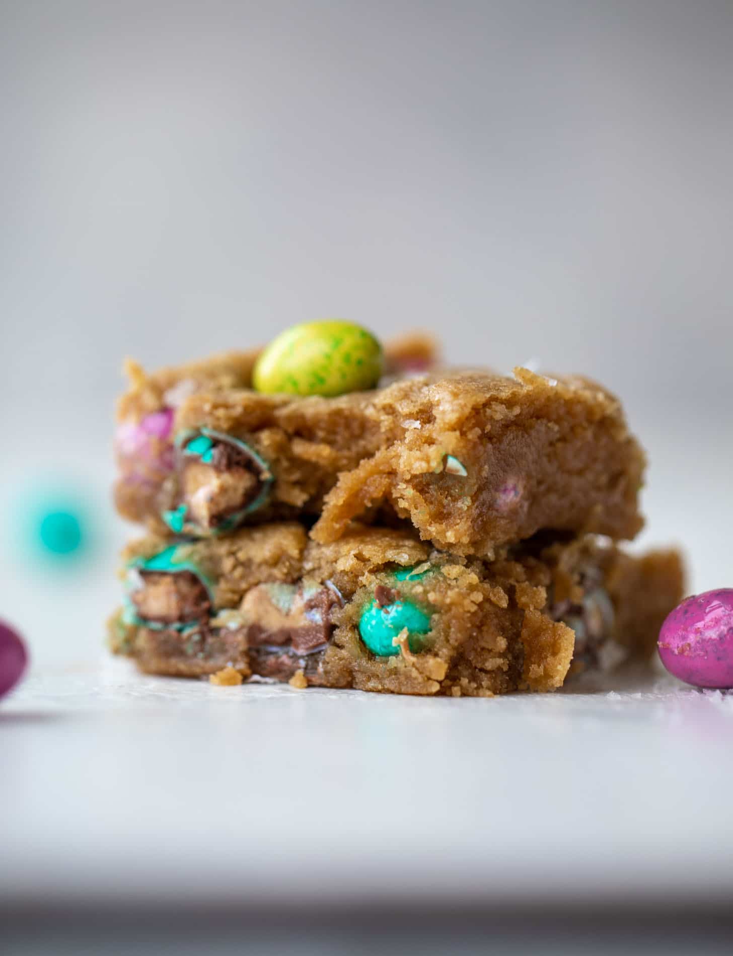salted brown butter peanut butter m&m cookie bars