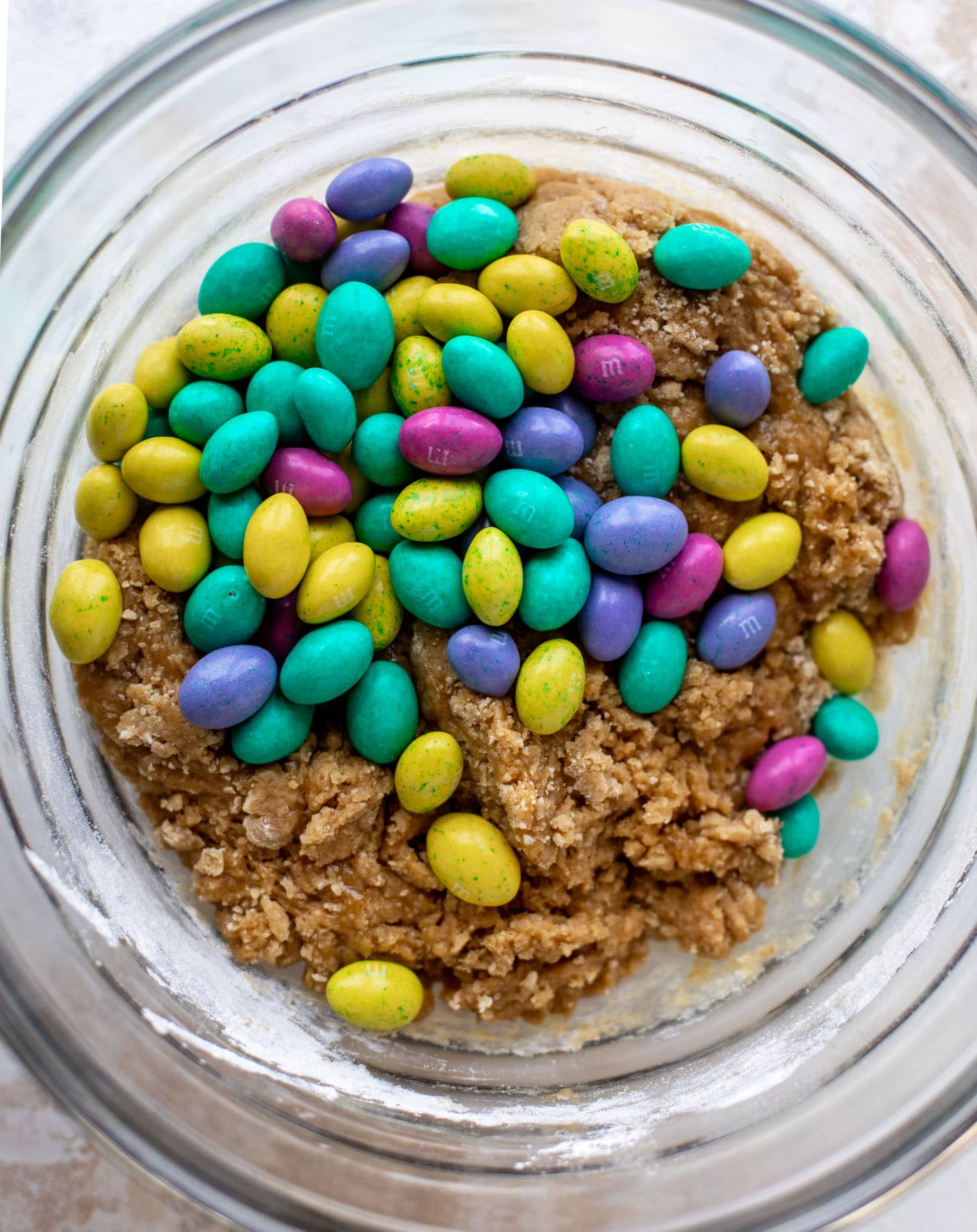 cookie dough with peanut butter m&ms