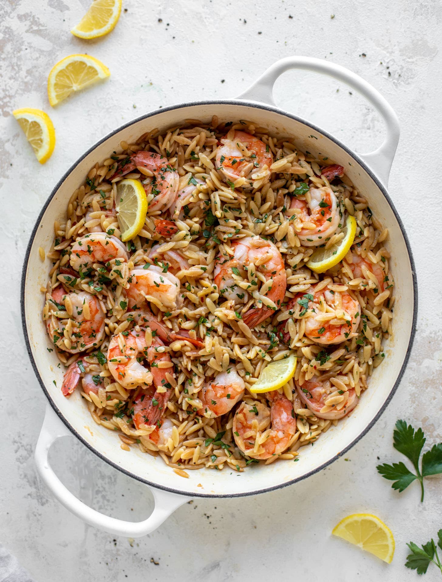 one pot garlic butter shrimp and orzo