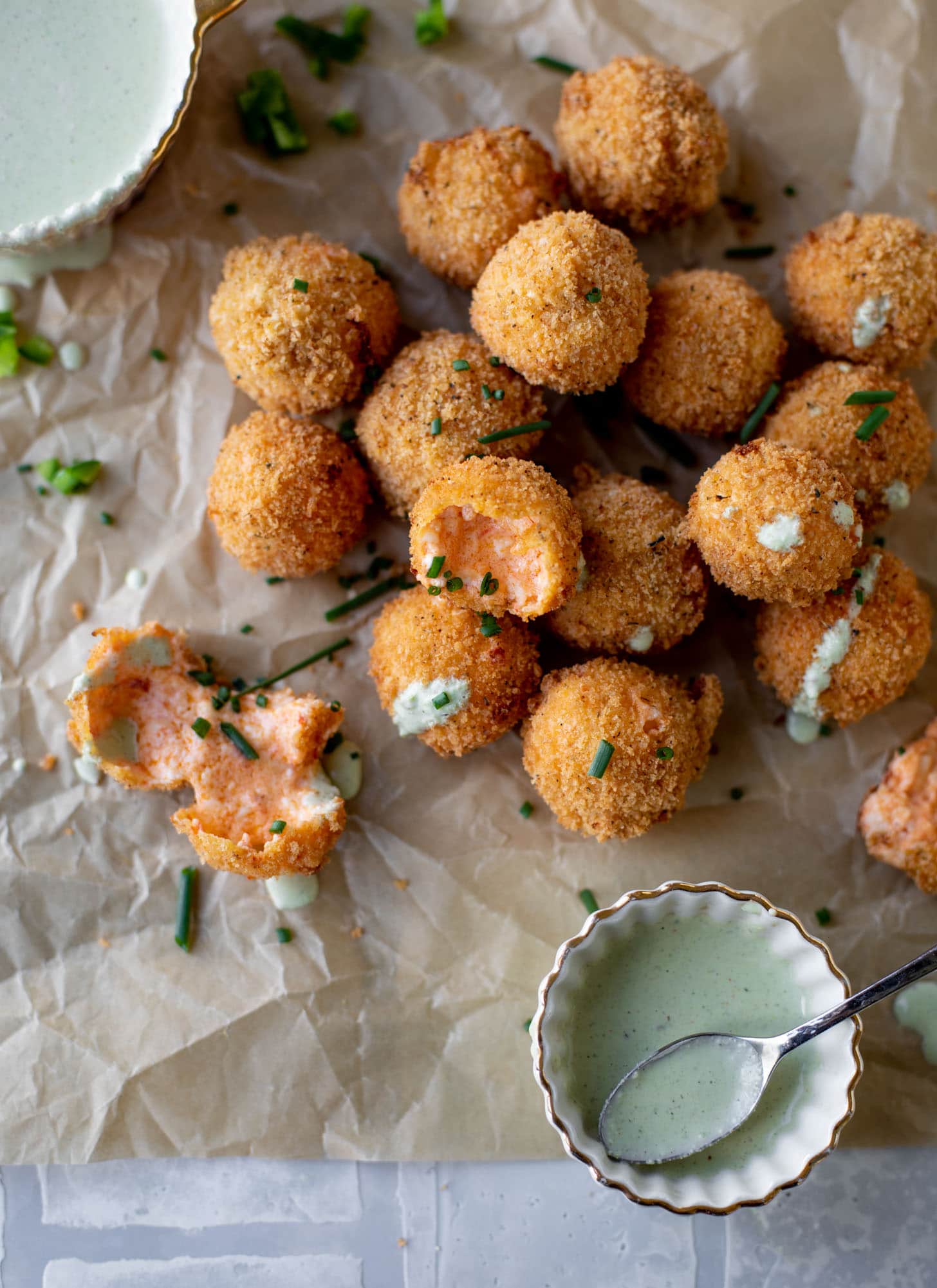 pimento cheese poppers with jalapeño ranch