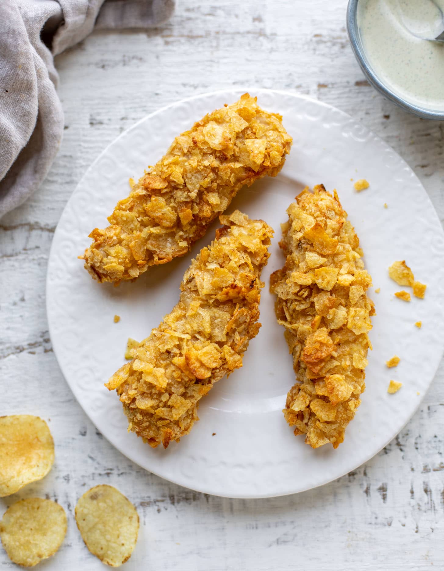 potato chip crusted chicken fingers 