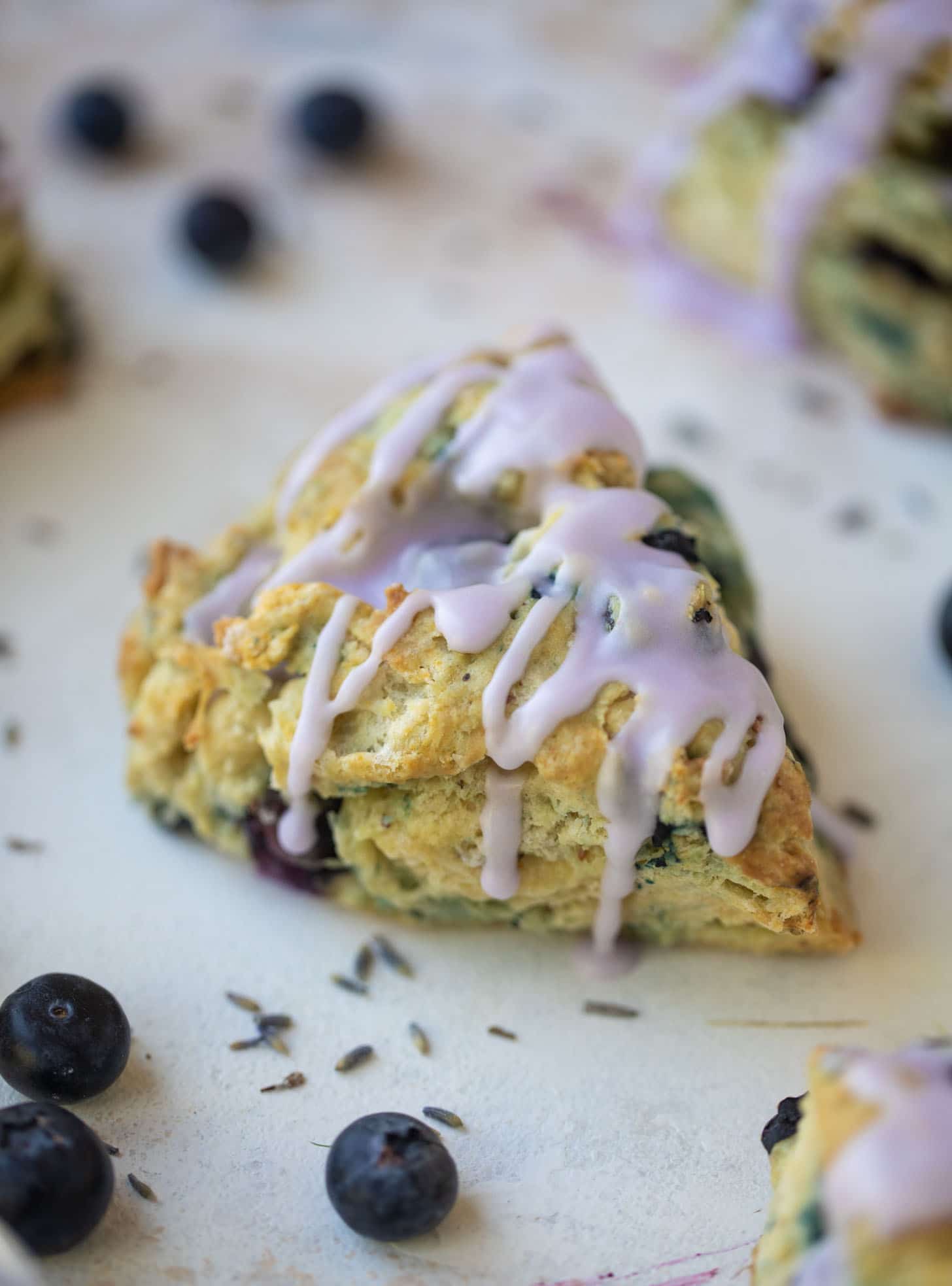 lavender glazed blueberry scones