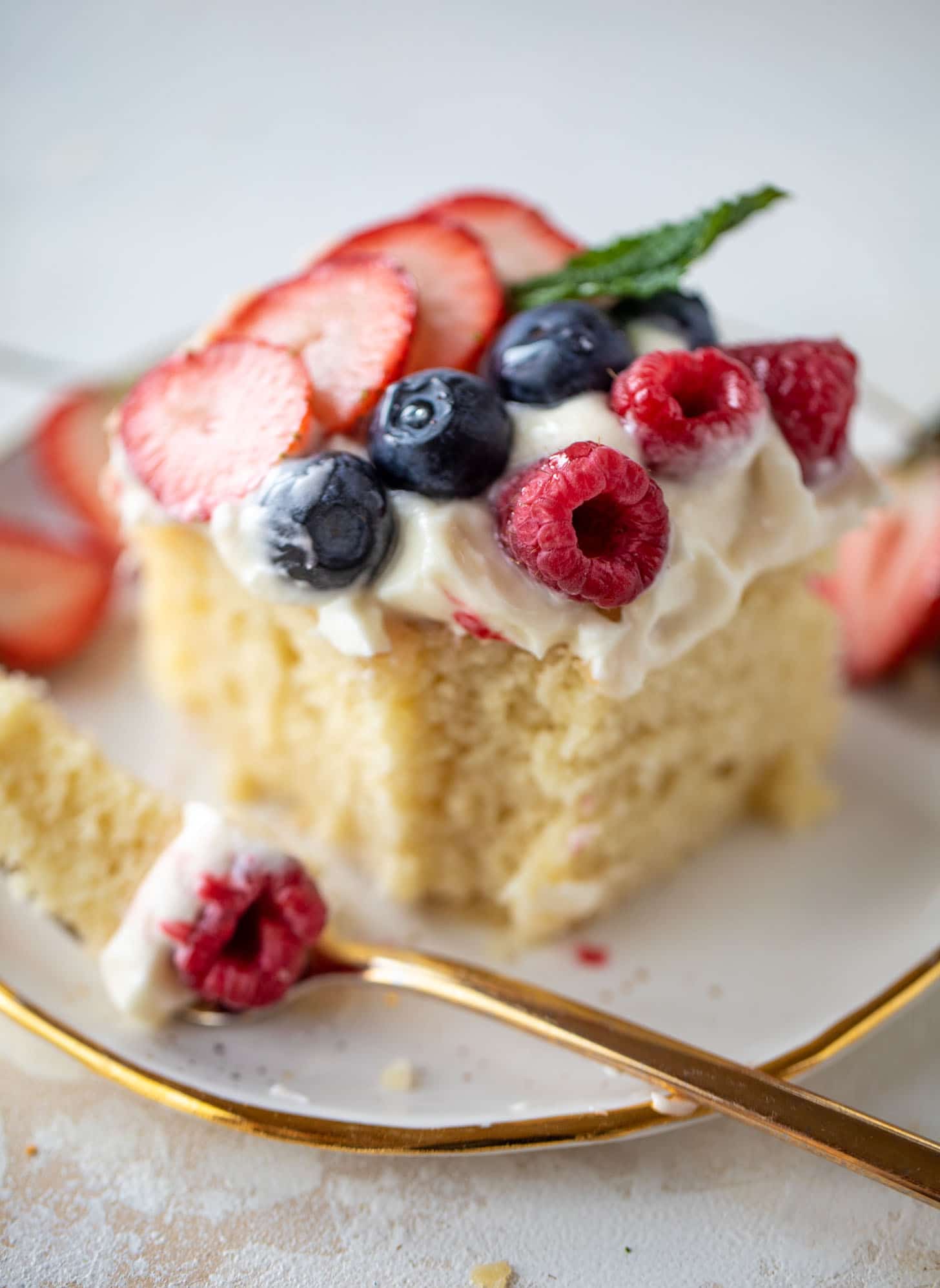 triple berry sheet cake with cream cheese frosting
