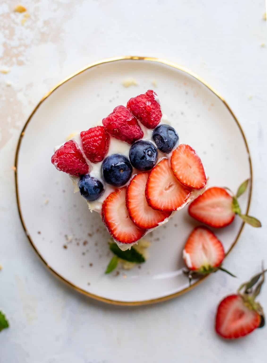 Triple Berry Sheet Cake with Cream Cheese Frosting