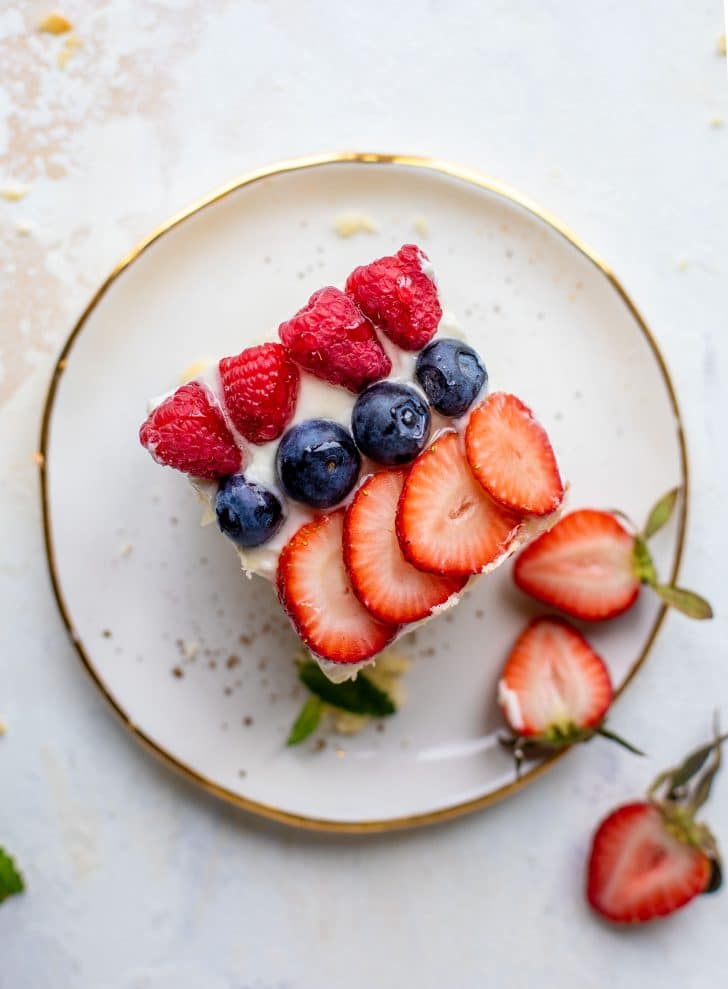 Triple Berry Sheet Cake with Cream Cheese Frosting
