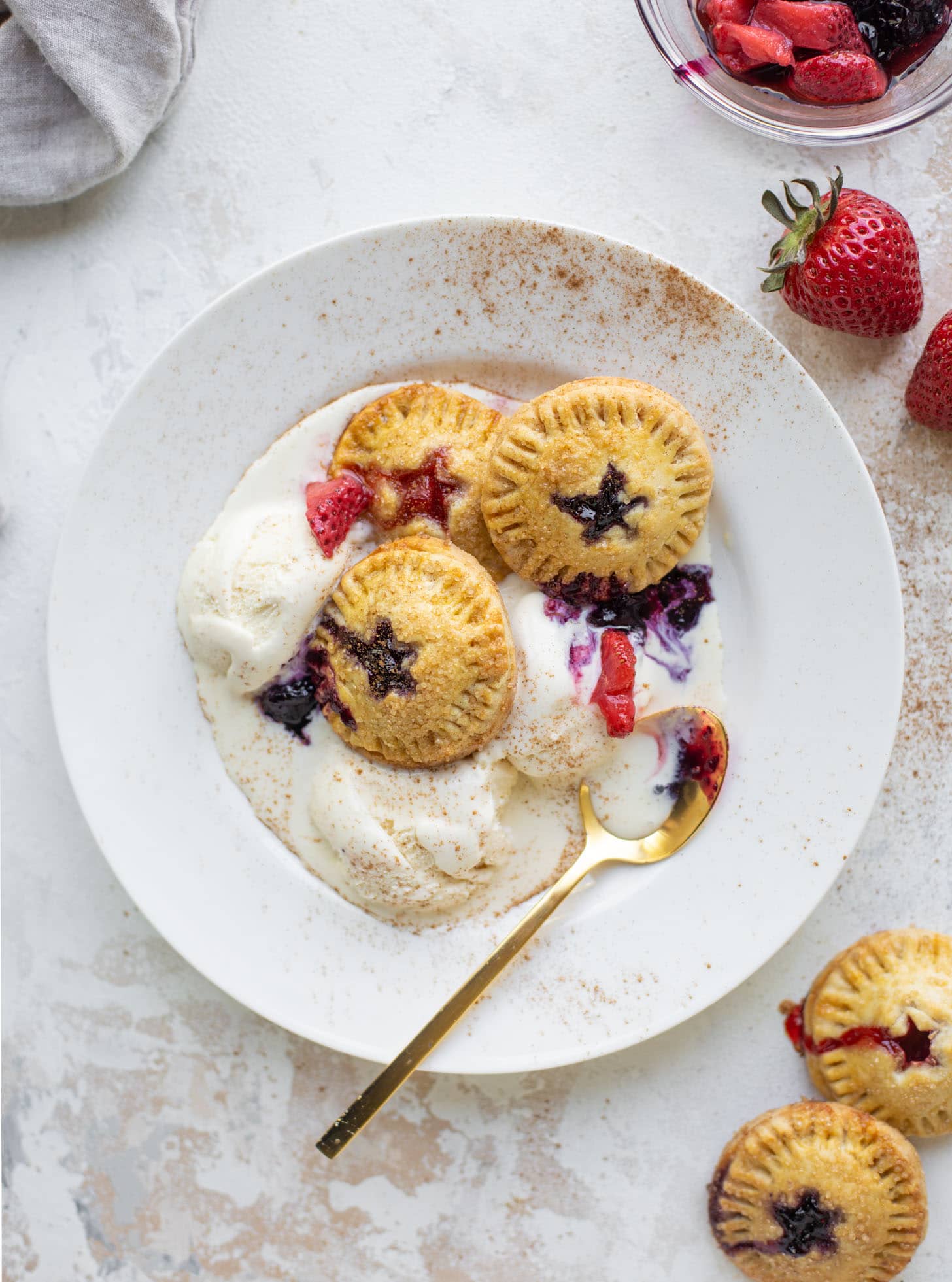 red white and blue berry hand pies