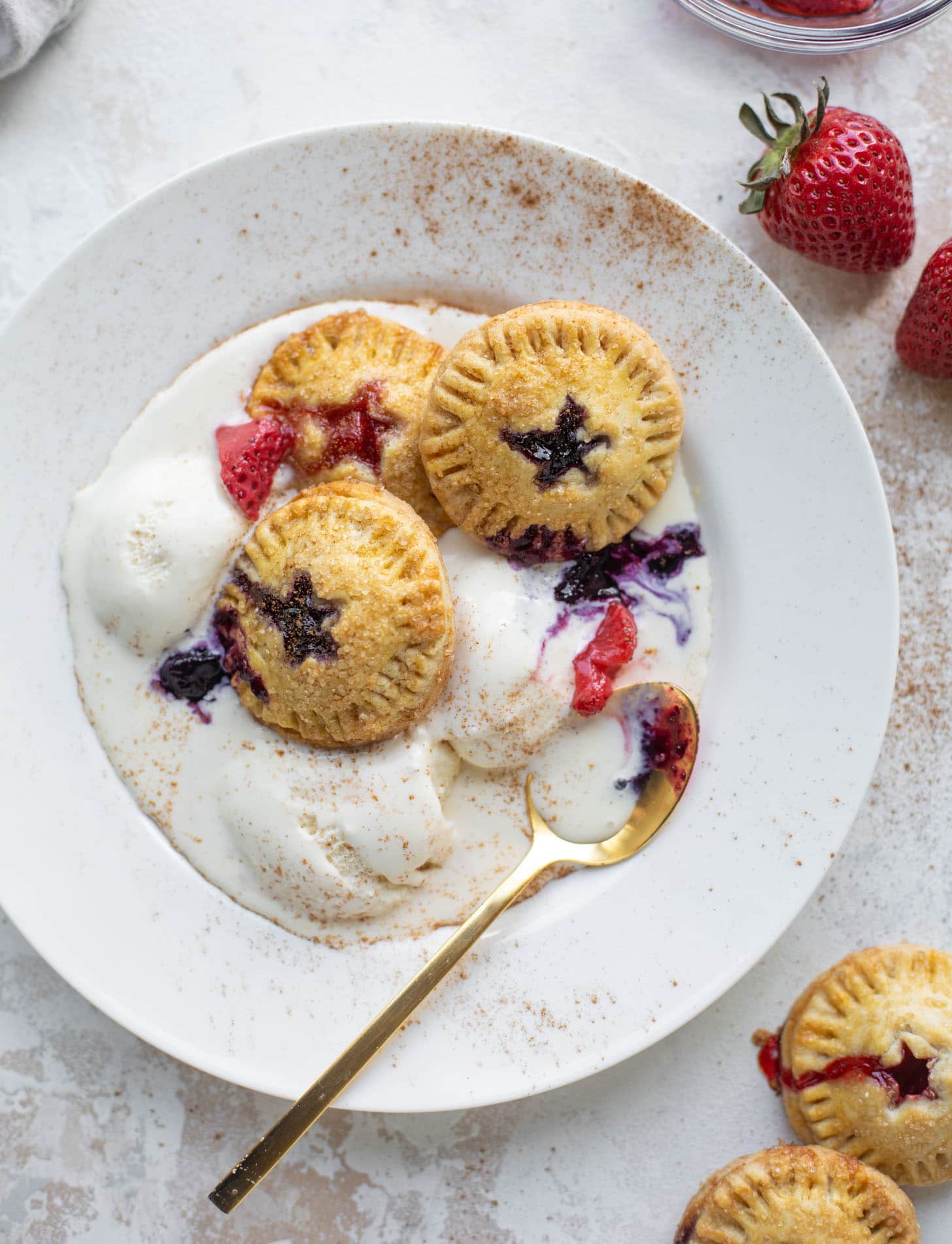red white and blue berry hand pies