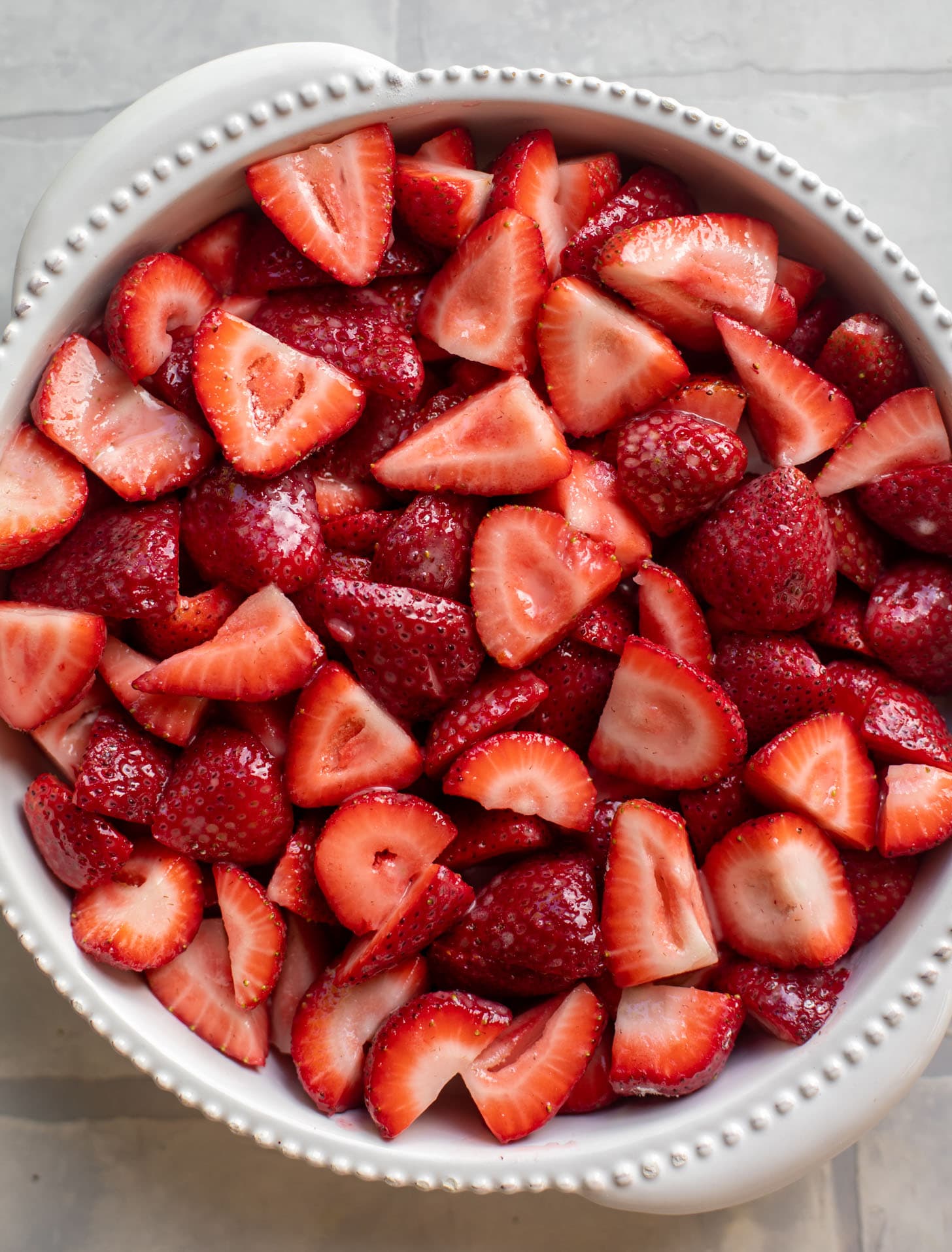 strawberry filling in a dish