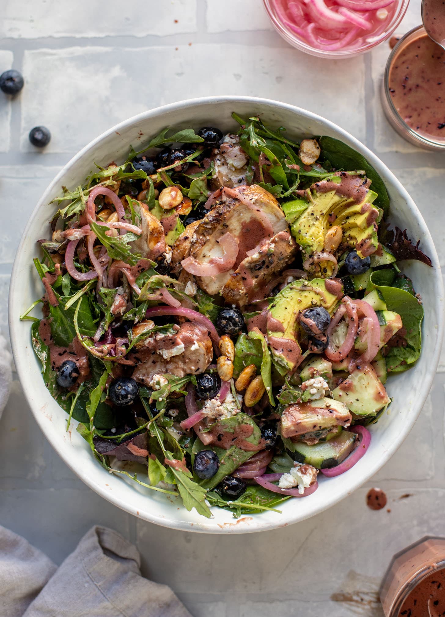 grilled chicken blueberry salad with blueberry vinaigrette