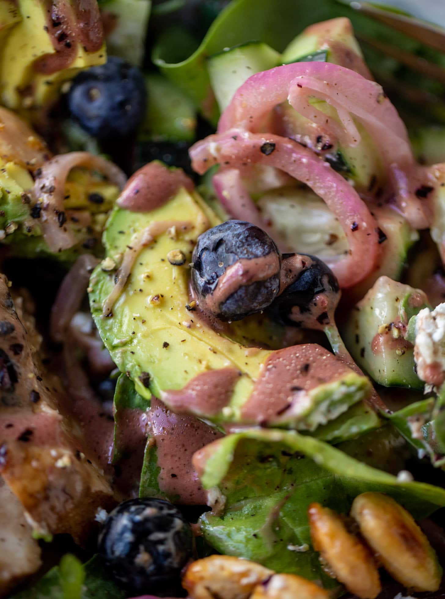 grilled chicken blueberry salad with blueberry vinaigrette