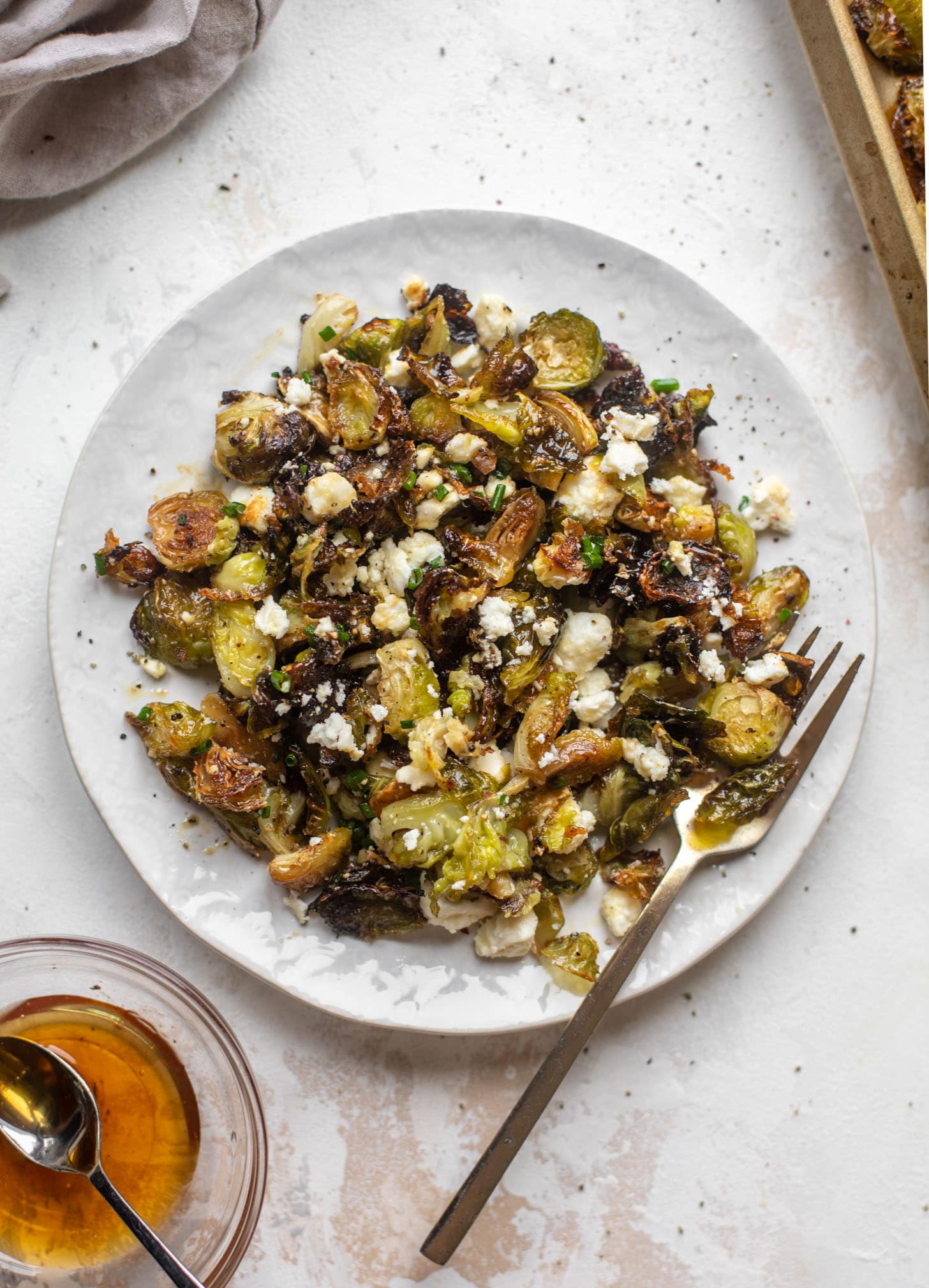 hot honey roasted brussels sprouts
