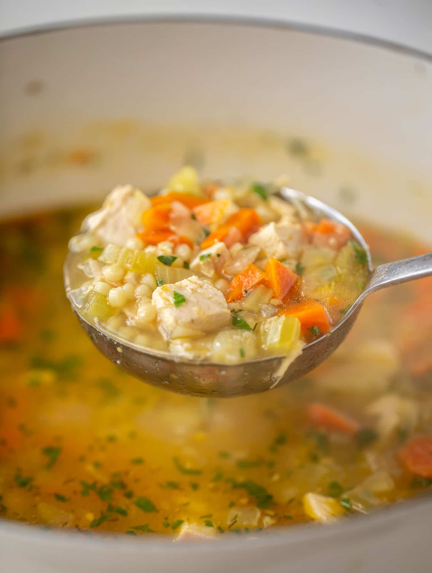 ladle of chicken soup