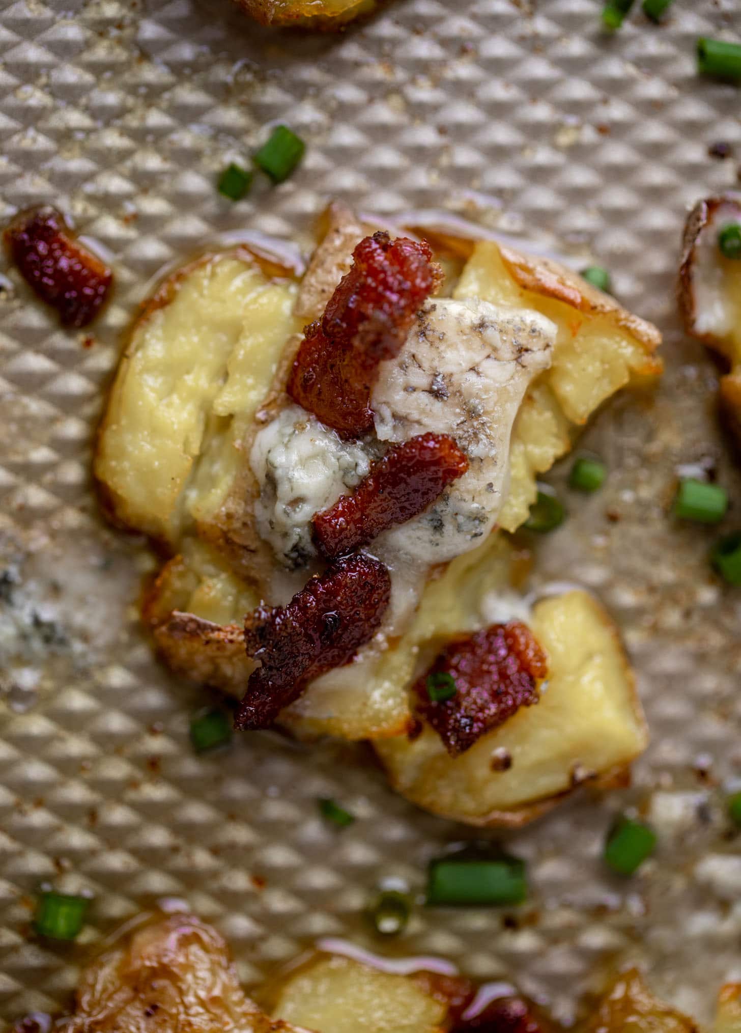 chipotle bacon blue cheese smashed potatoes