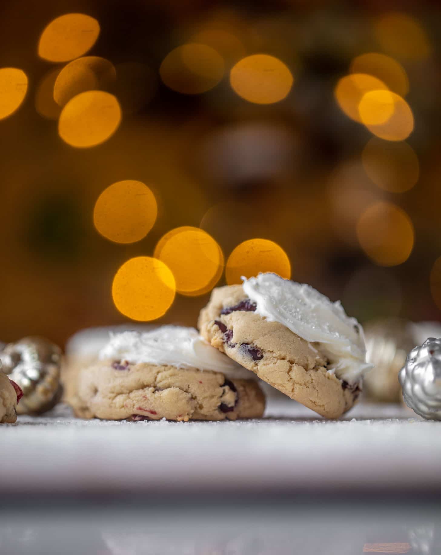cranberry drop cookies with cream cheese frosting