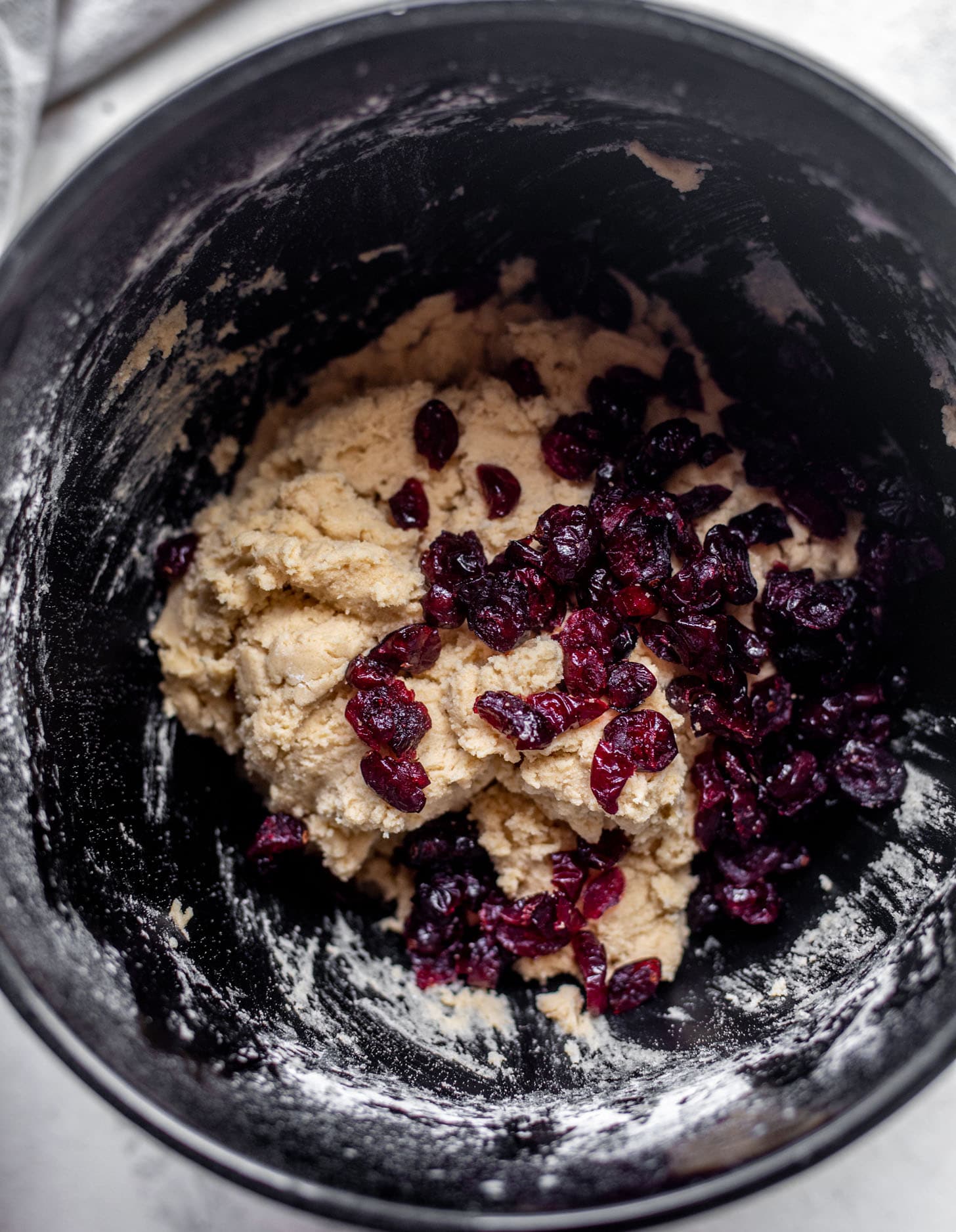 cookie dough with dried cranberries