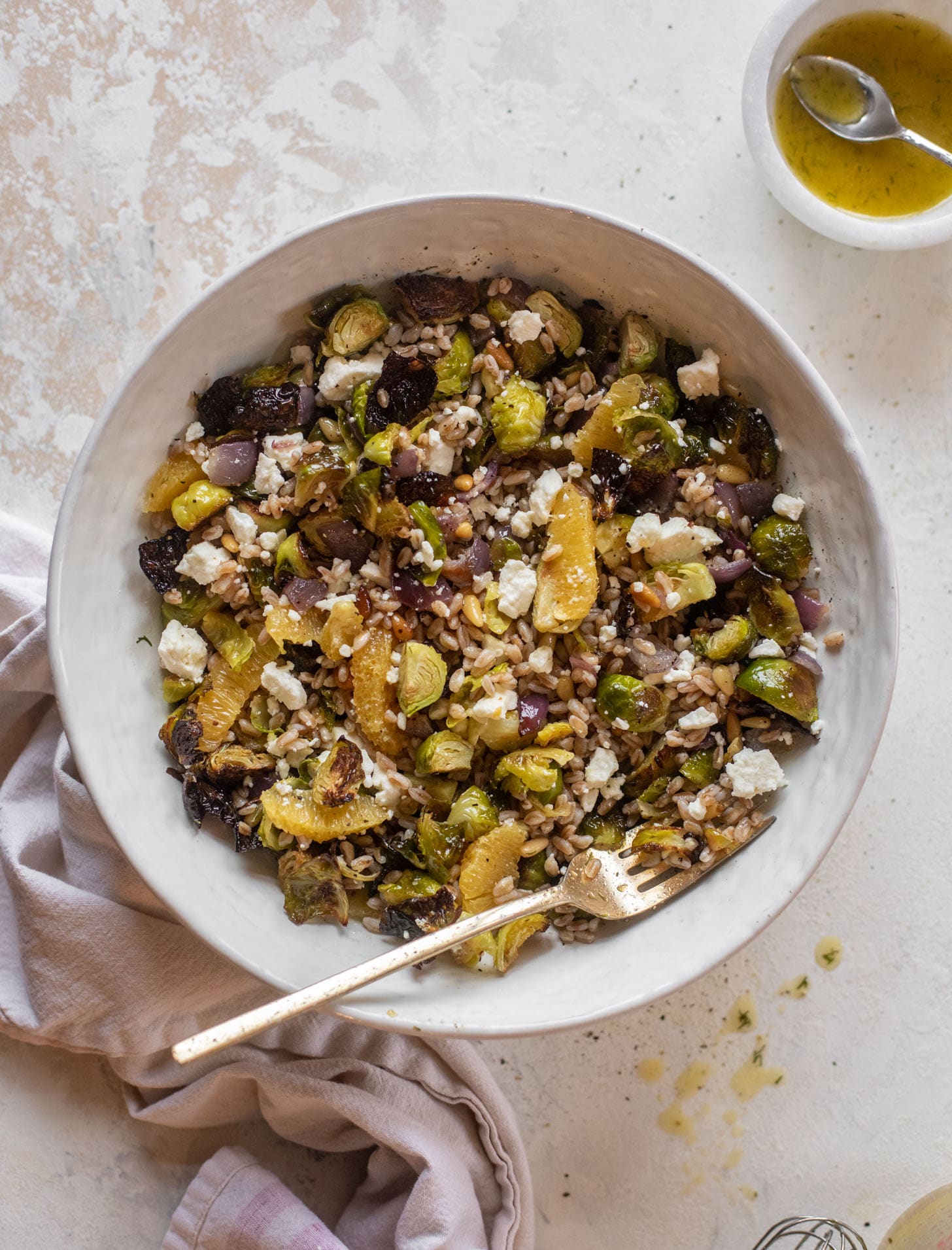 brussels sprouts farro bowl