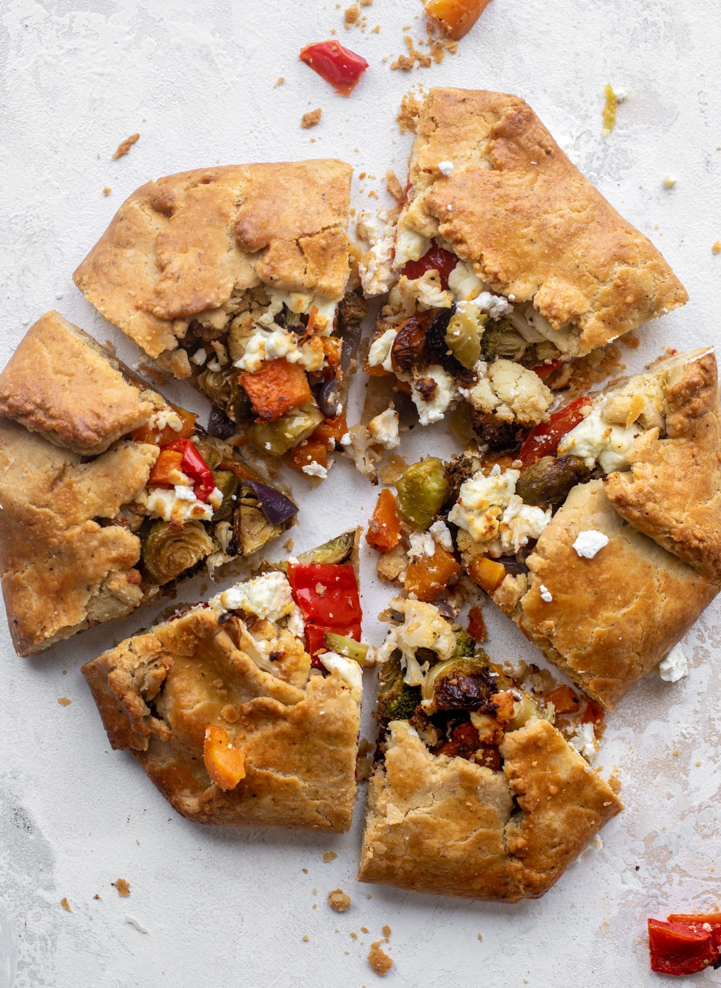 winter vegetable and goat cheese galette