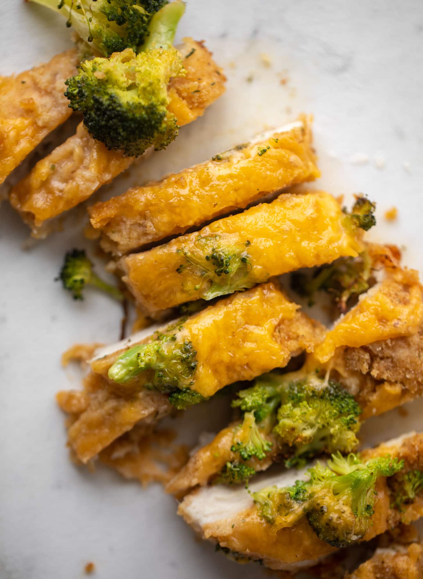 sliced crispy broccoli cheddar melt chicken
