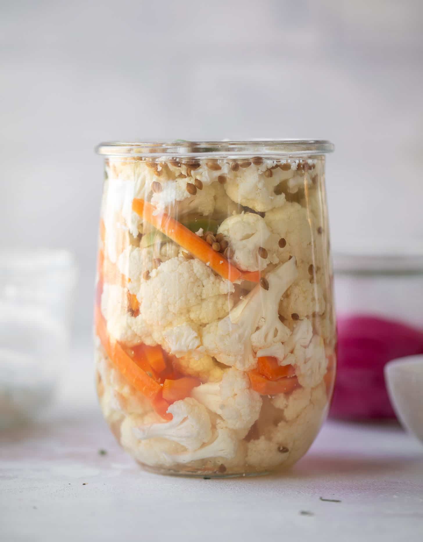 pickled cauliflower and carrots