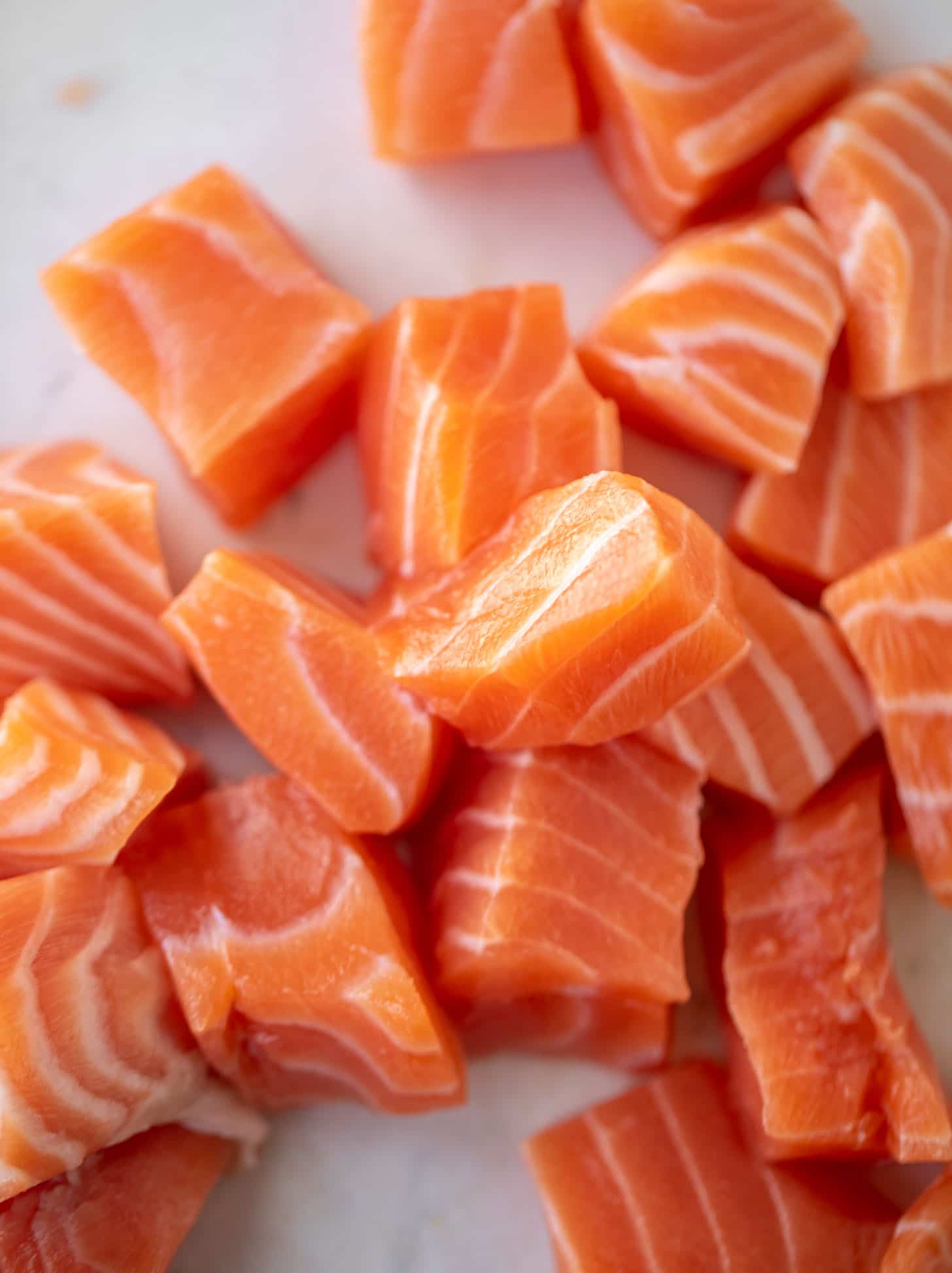 fresh salmon chunks
