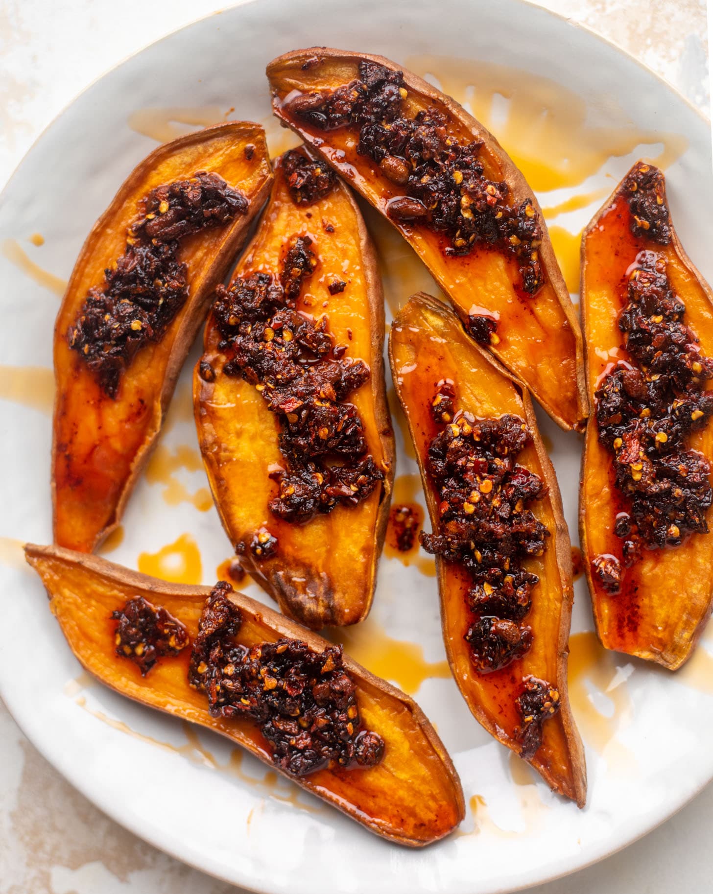 sweet potatoes with spicy chili crisp