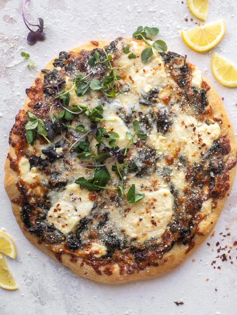 Smoked Mozzarella Spinach Pizza Recipe