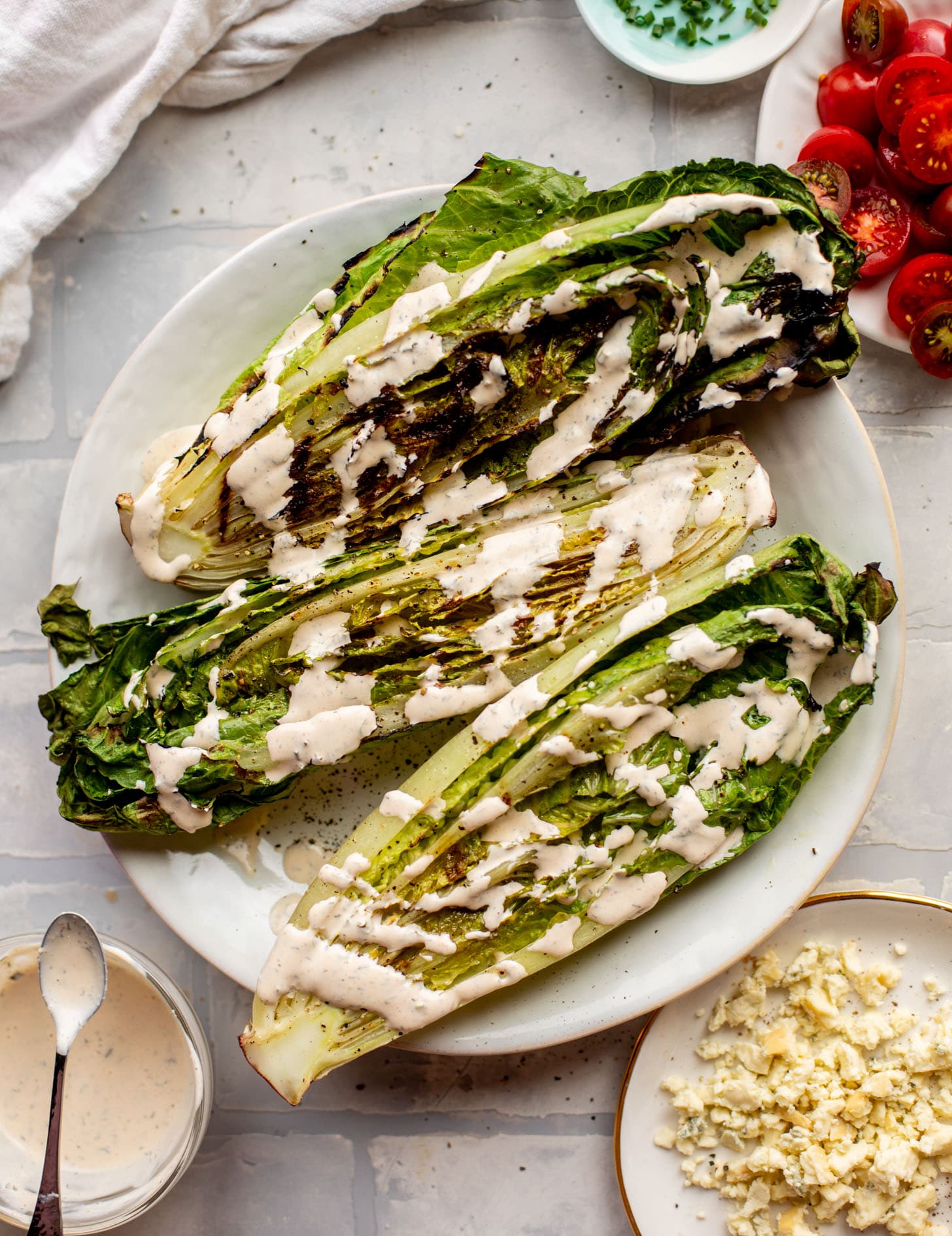 grilled romaine with ranch dressing