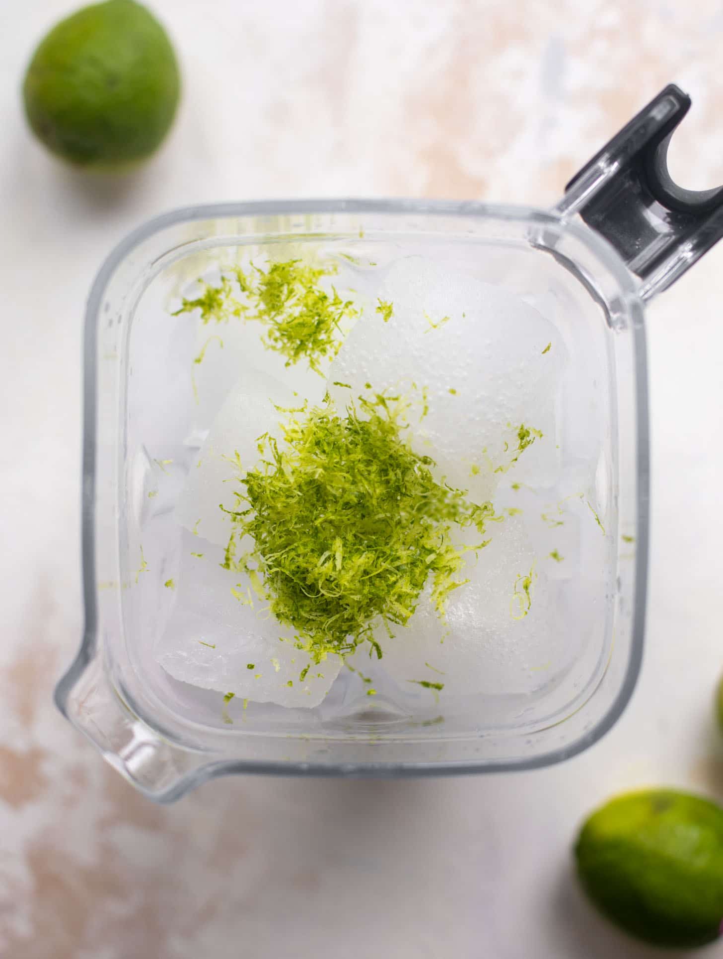 tonic ice cubes with lime zest