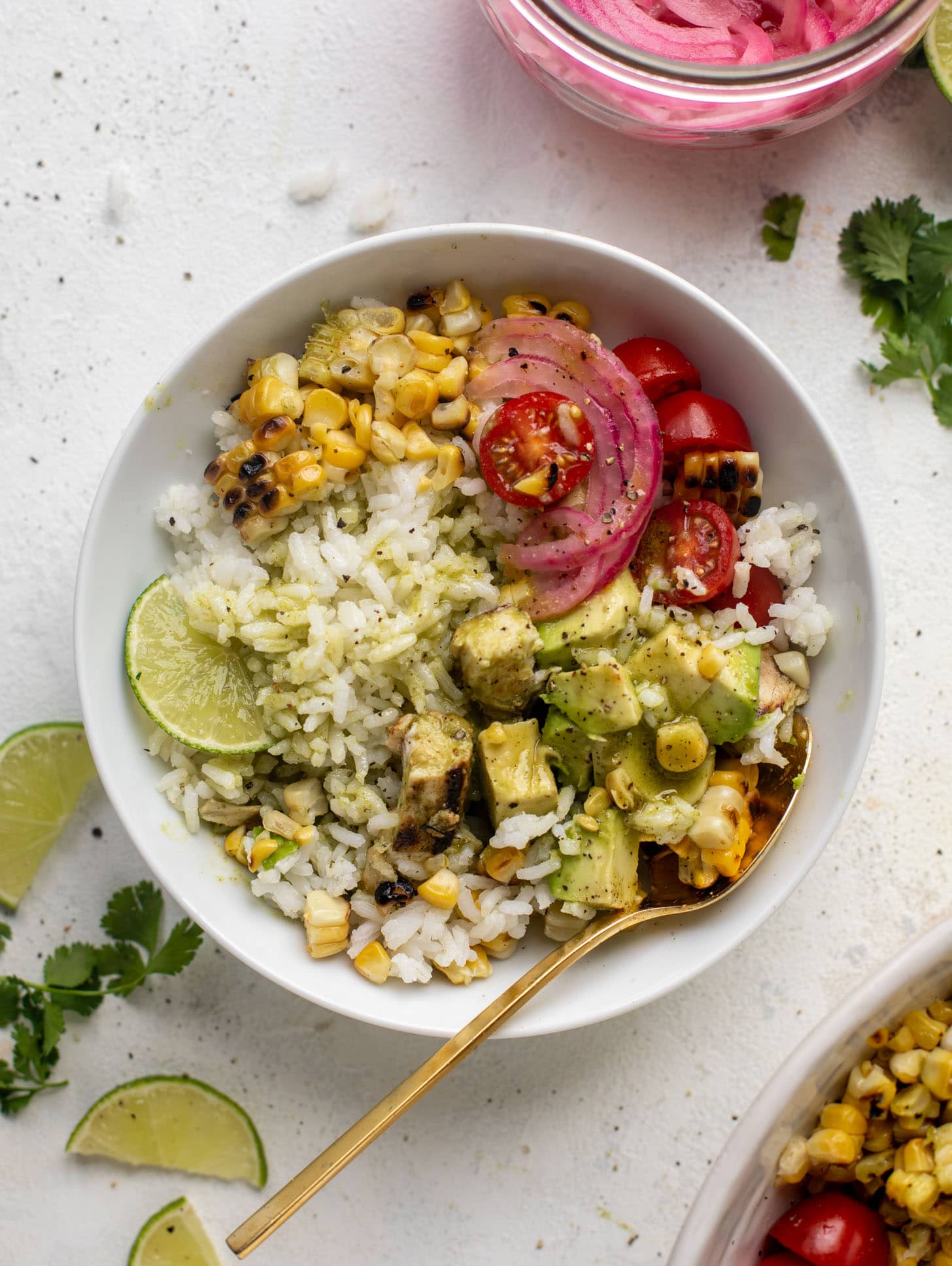 cilantro lime grilled chicken bowls