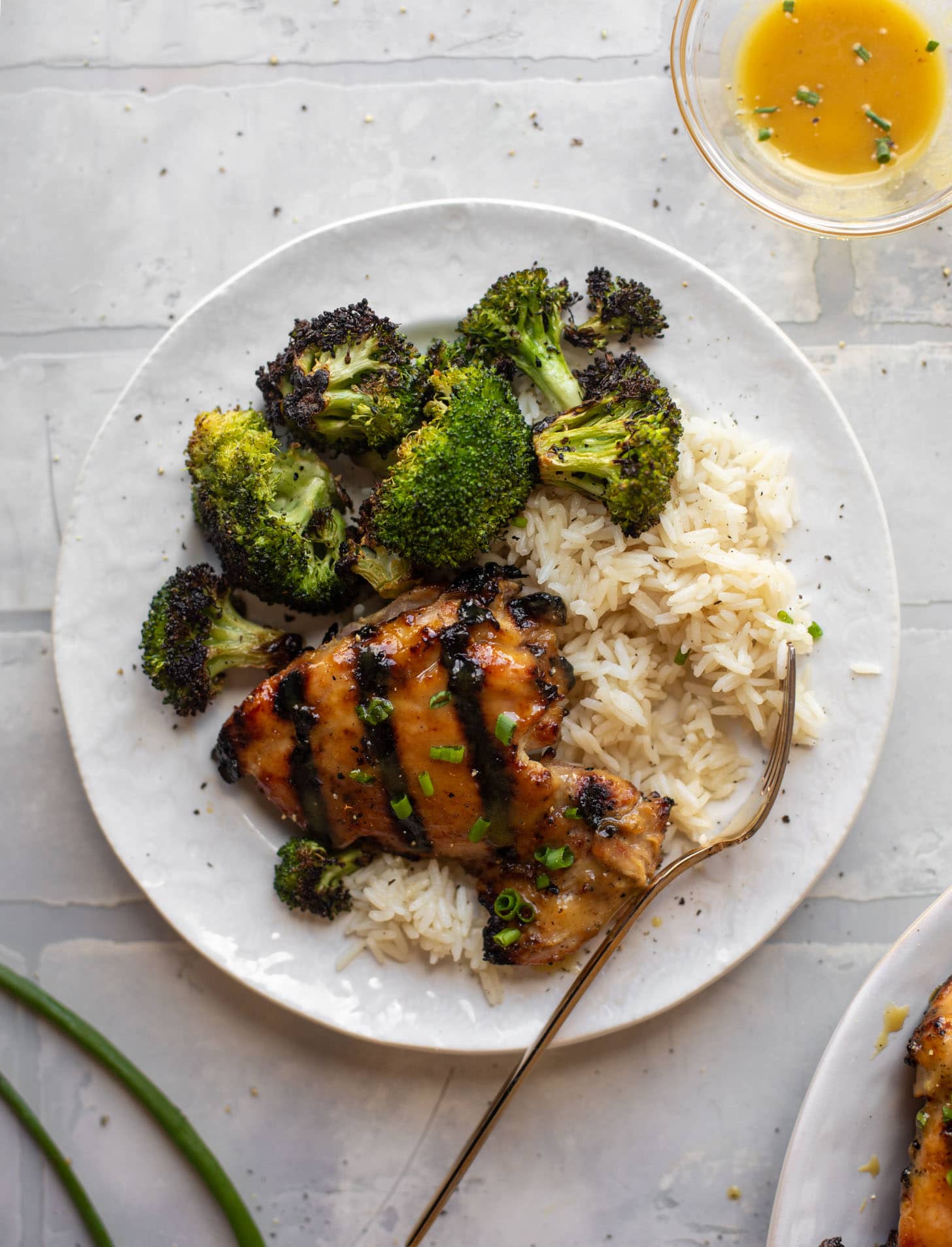 grilled honey mustard chicken with broccoli and rice