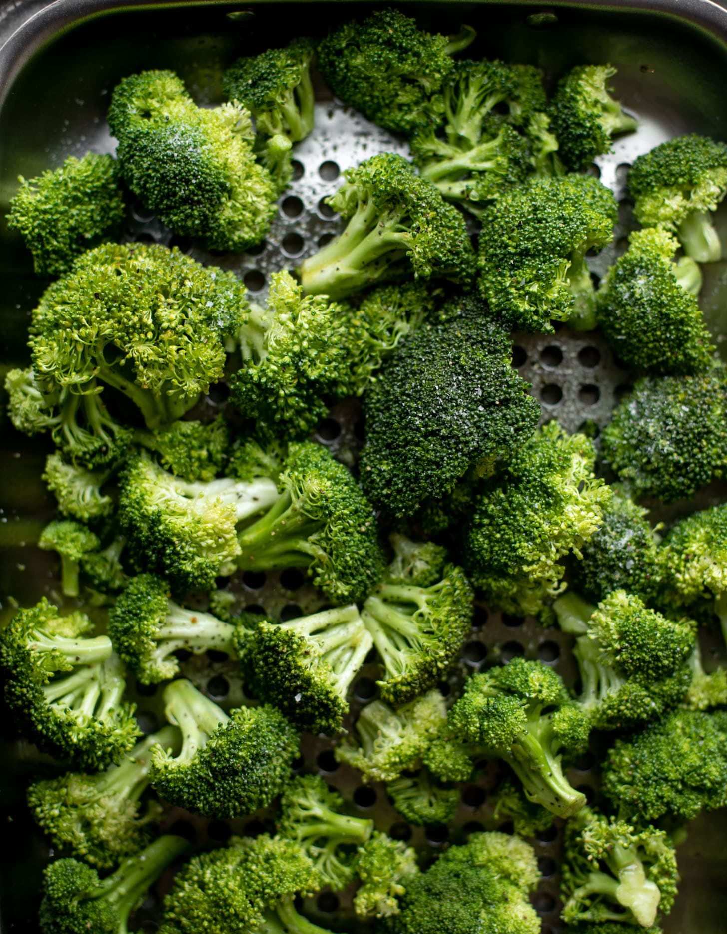 broccoli on a grill pan