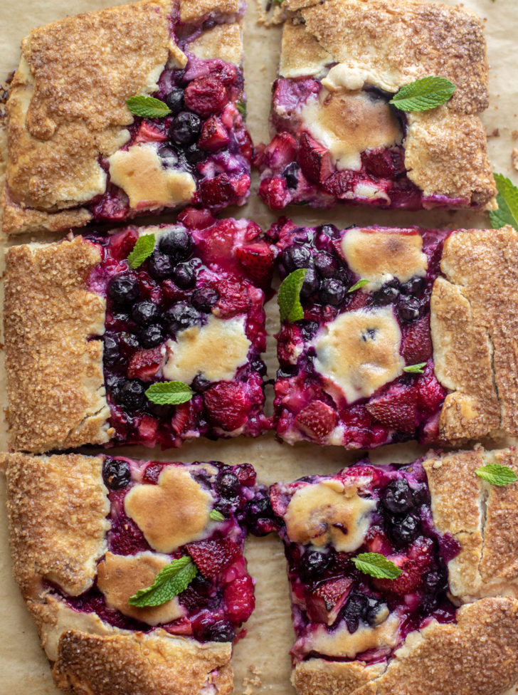Triple Berry Cheesecake Galette - Triple Berry Galette