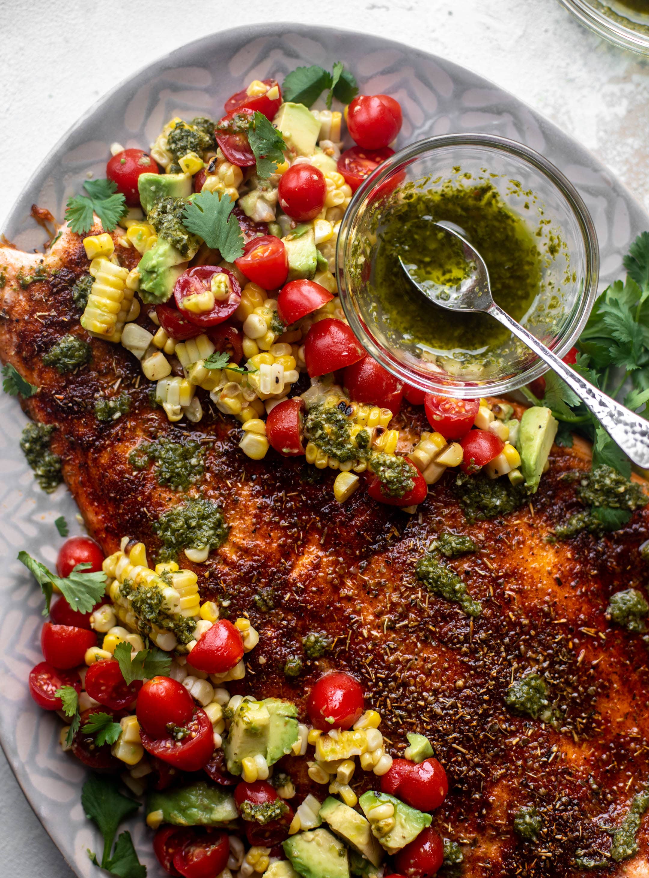 grilled summer salmon with chimichurri