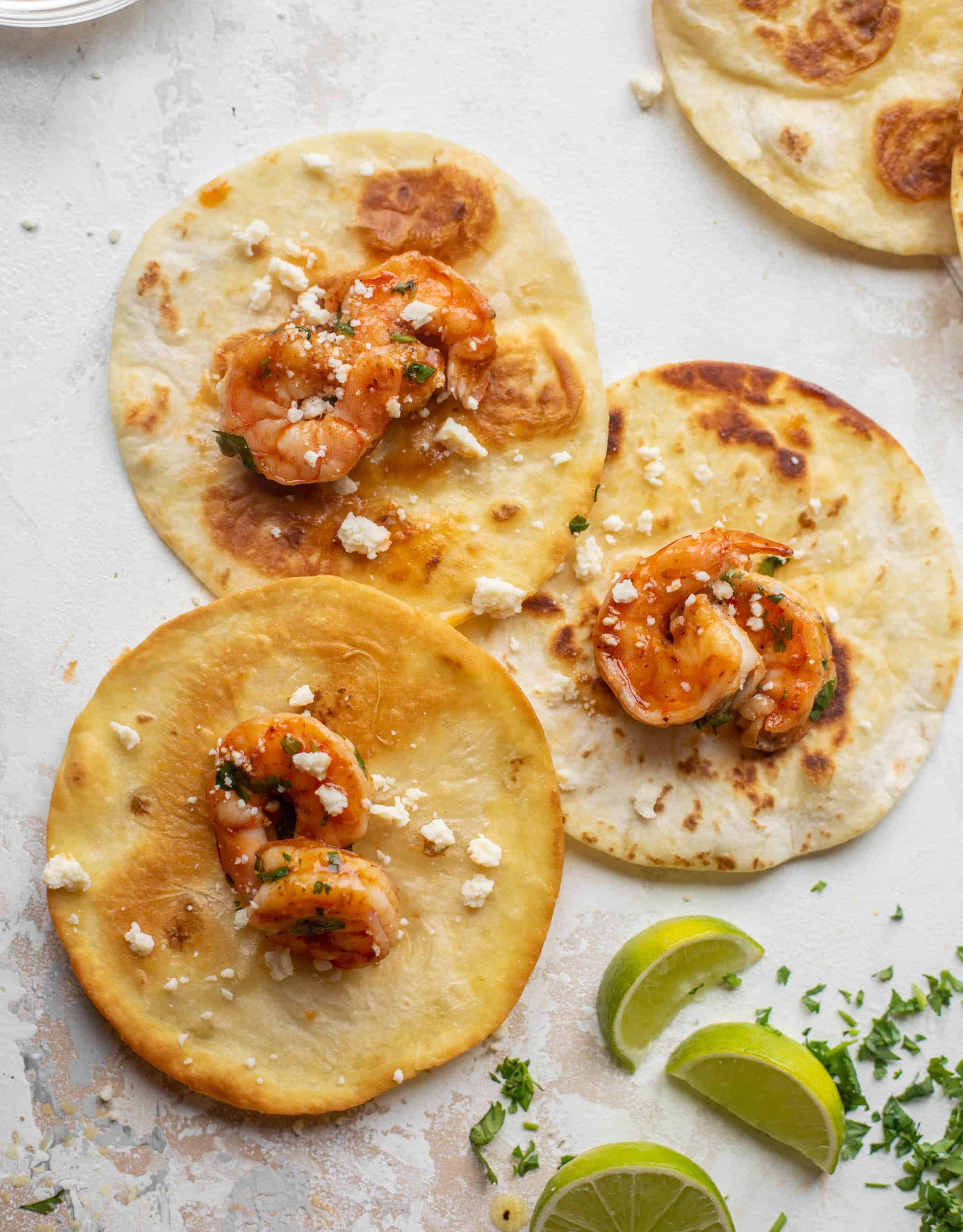 tortillas with chipotle honey shrimp