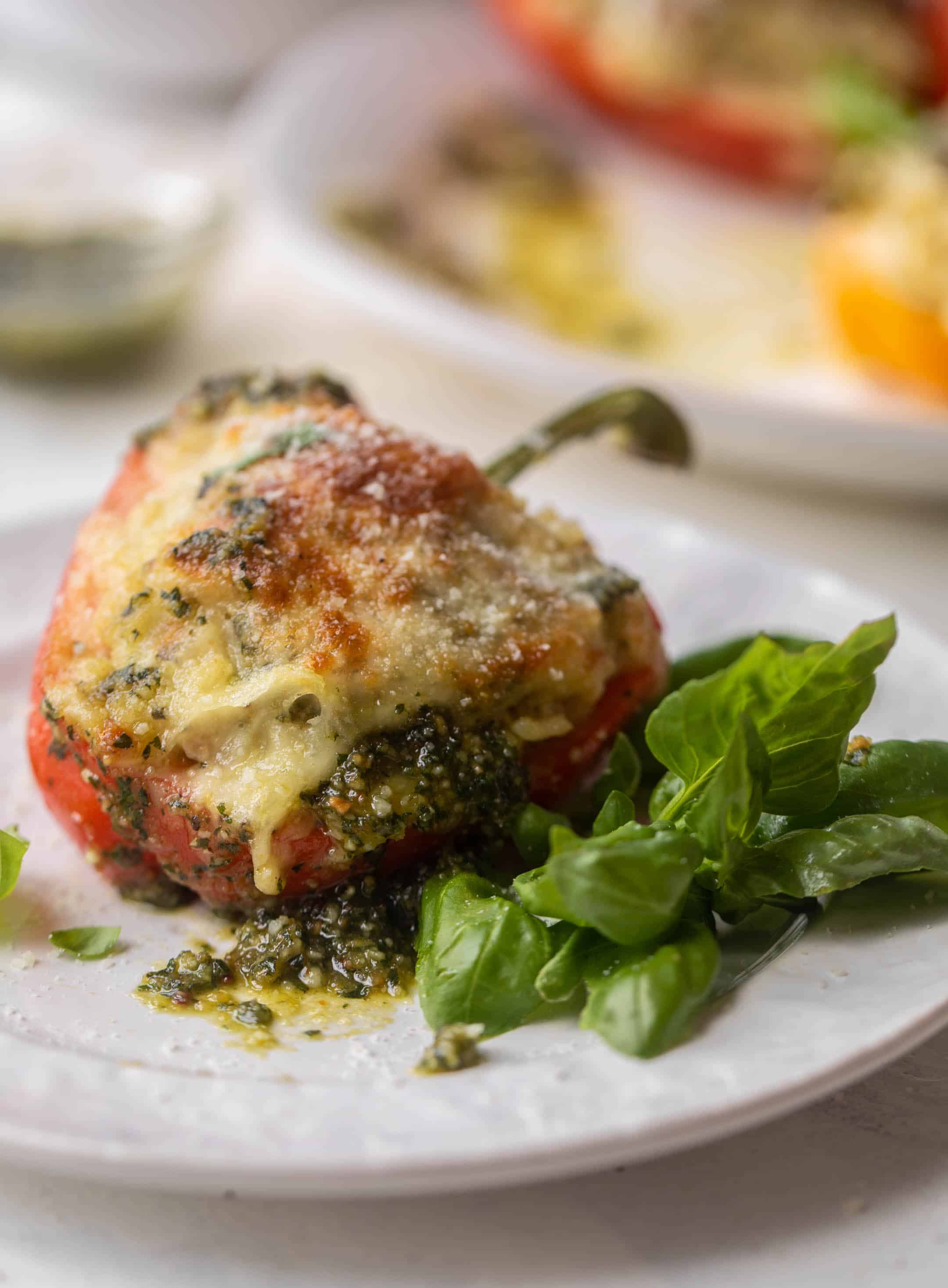 pesto risotto stuffed peppers