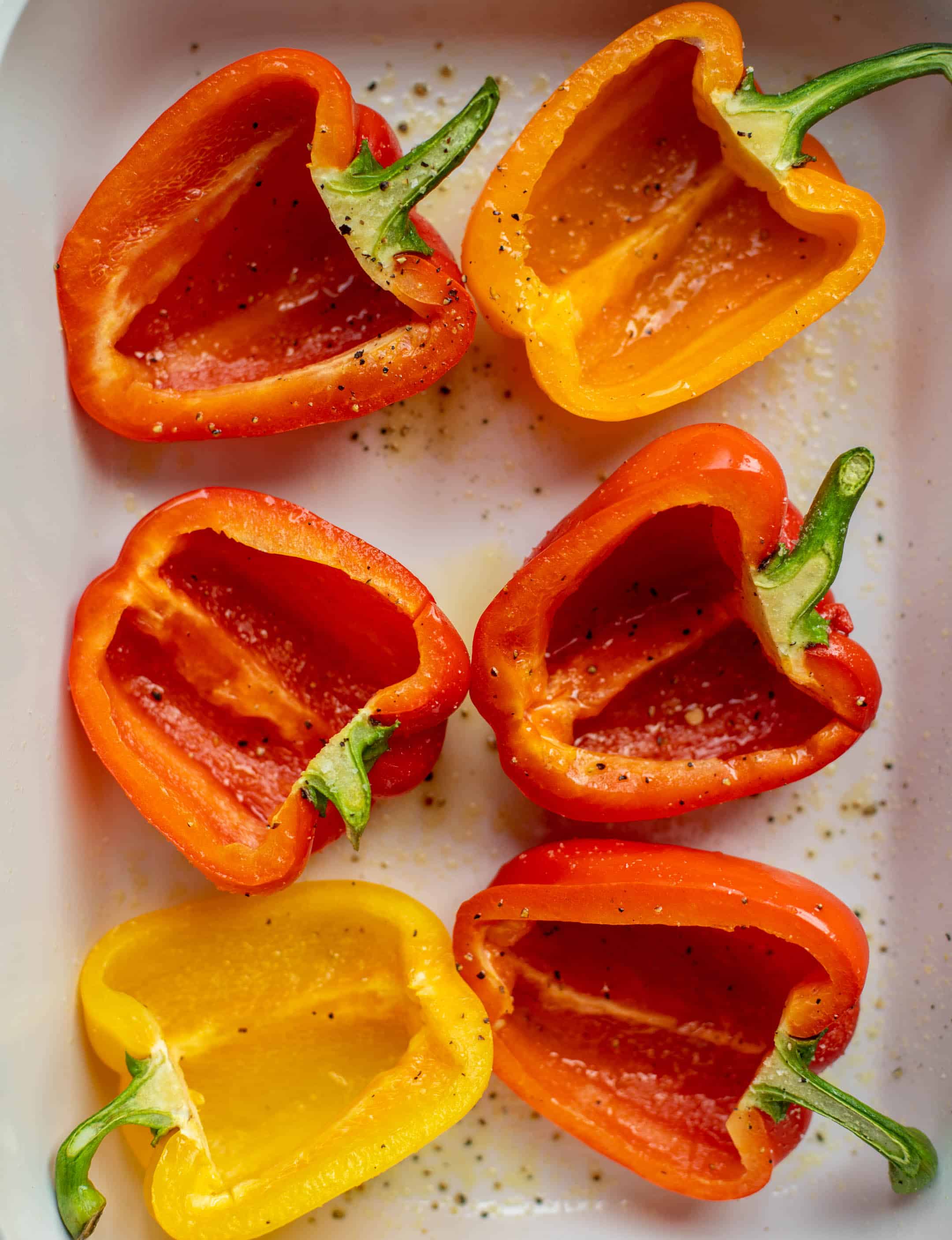 bell peppers ready to roast