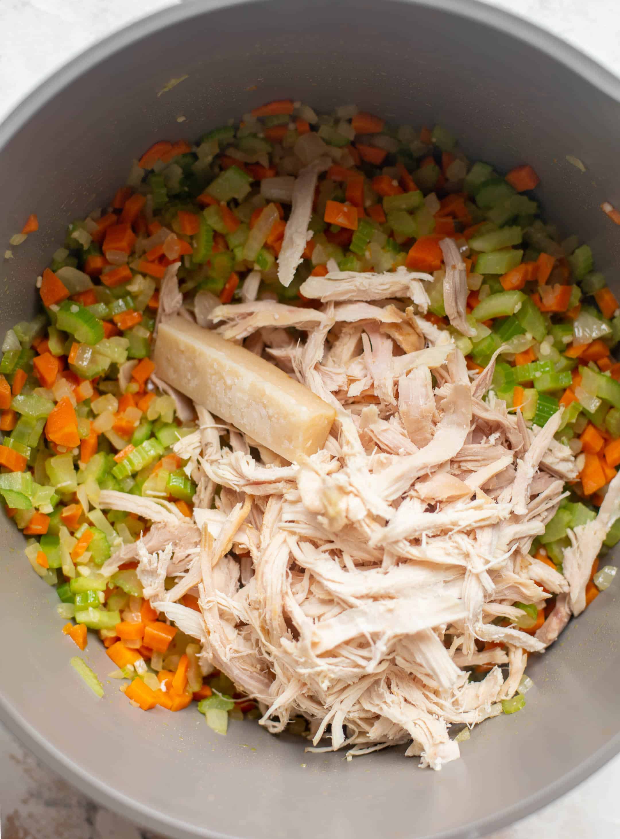 carrots, celery and chicken