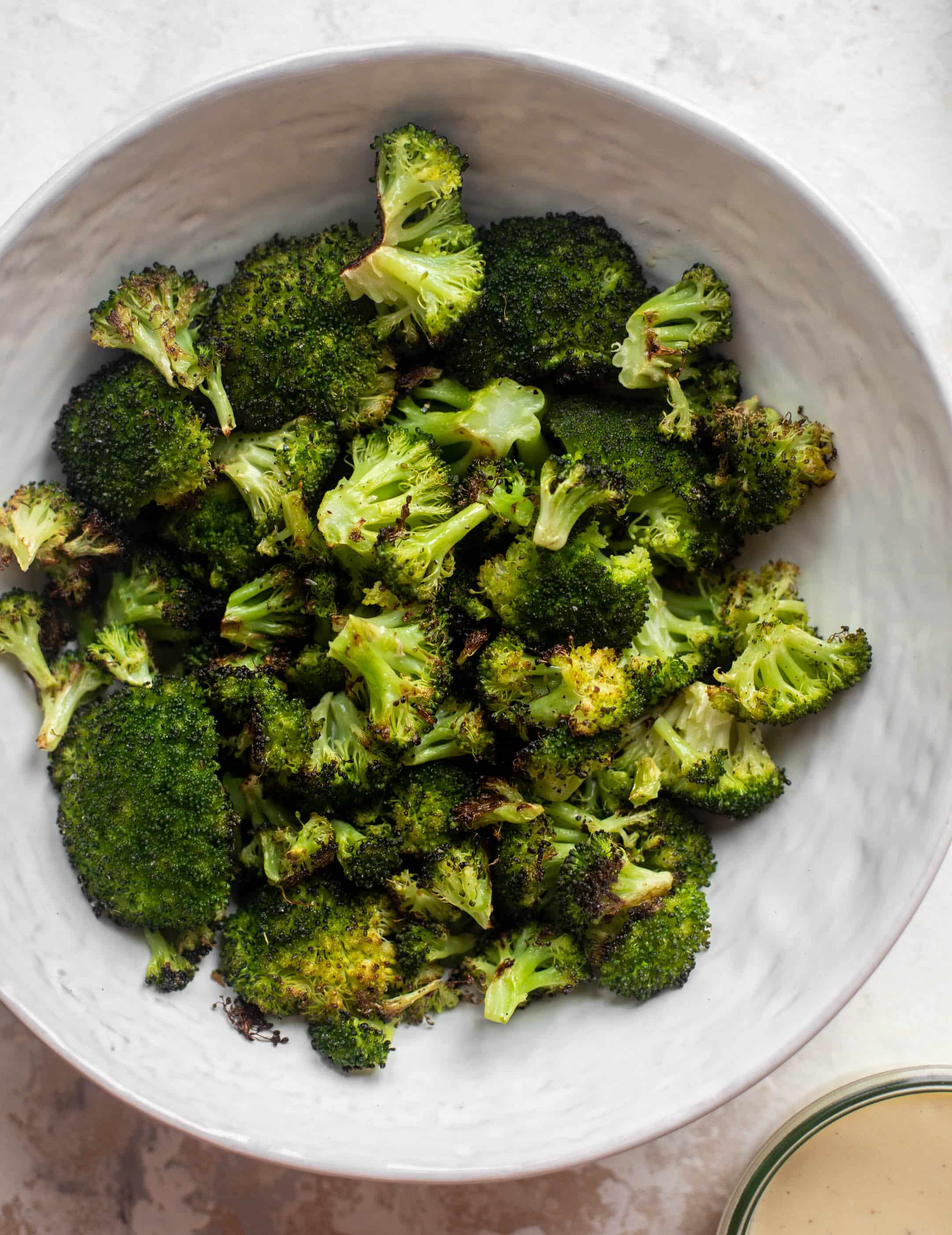 roasted broccoli in a bowl