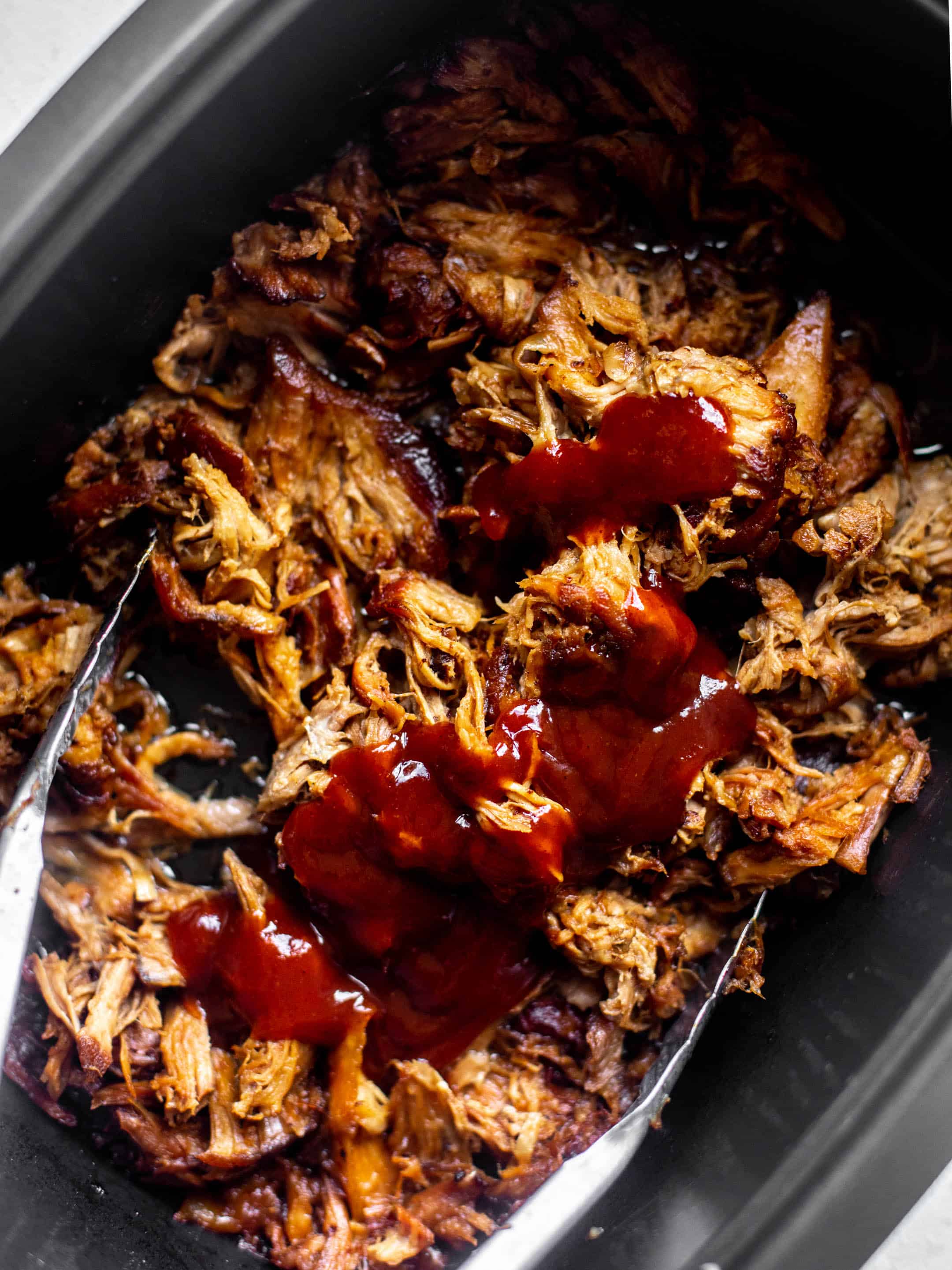 slow cooker pulled pork with BBQ sauce